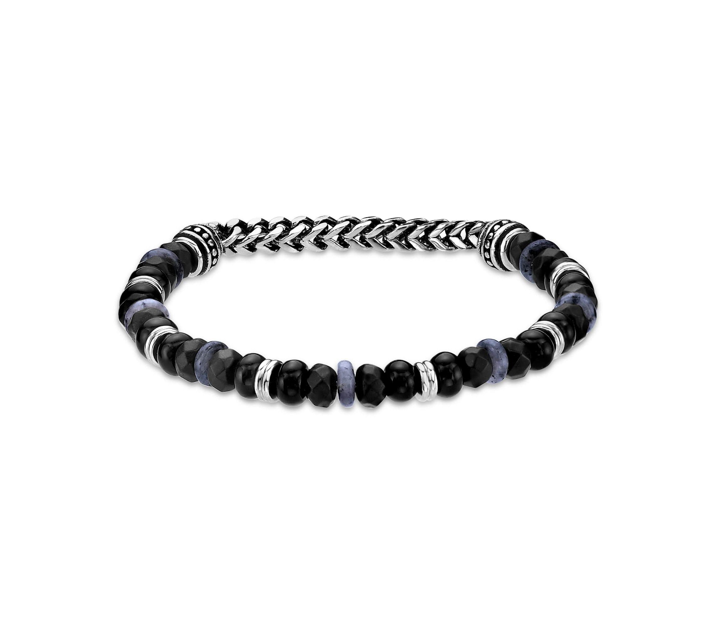 Stainless Steel Multi Stone Stretch Bracelet