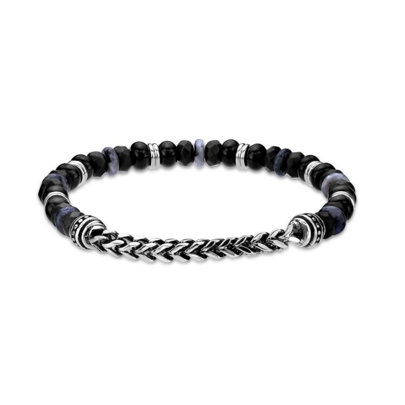 Stainless Steel Multi Stone Stretch Bracelet