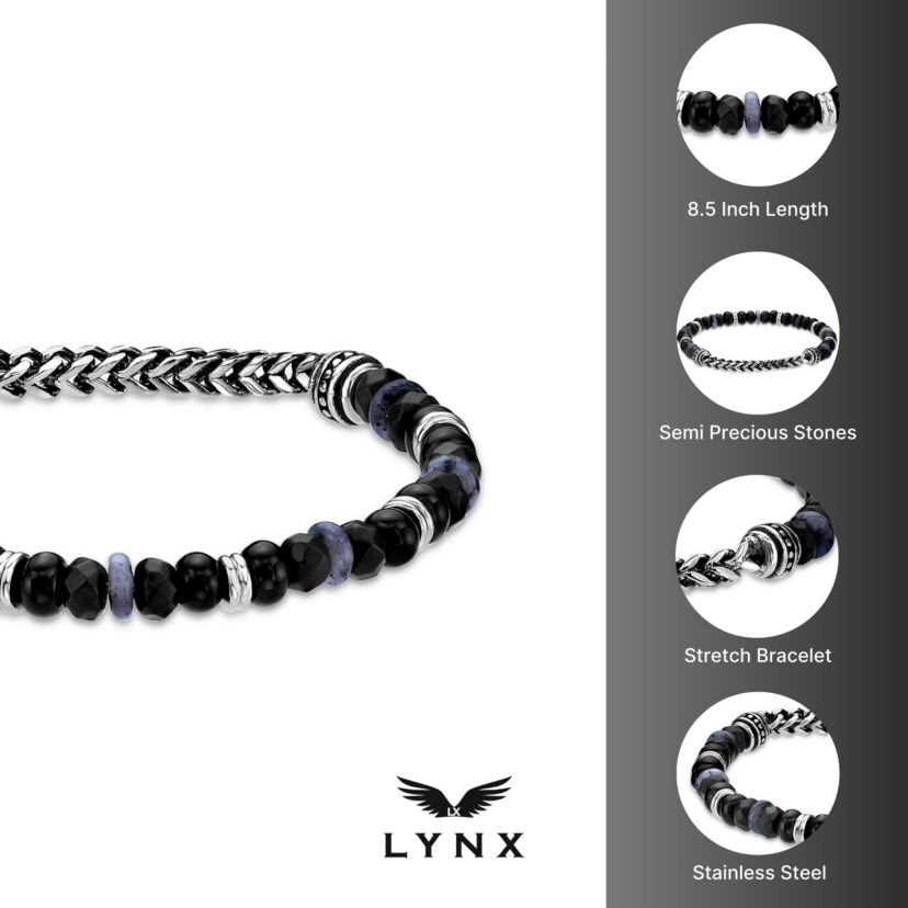 Stainless Steel Multi Stone Stretch Bracelet
