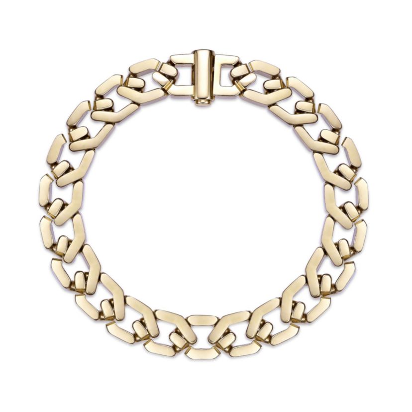 Yellow Ion-Plated Stainless Steel Fancy Link Chain Bracelet