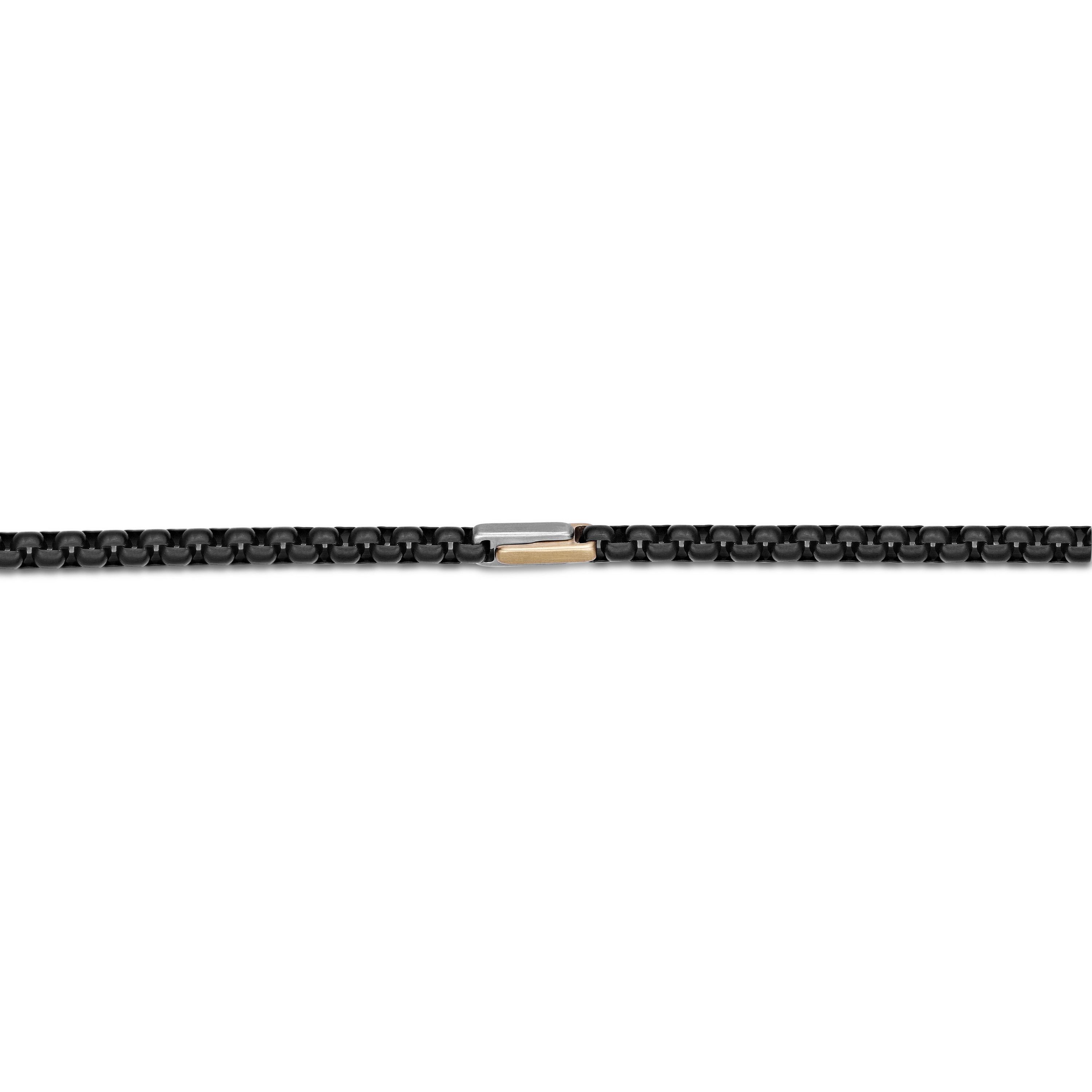 Black Ion-Plated Stainless Steel Box Chain Necklace
