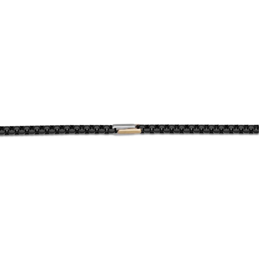 Black Ion-Plated Stainless Steel Box Chain Necklace