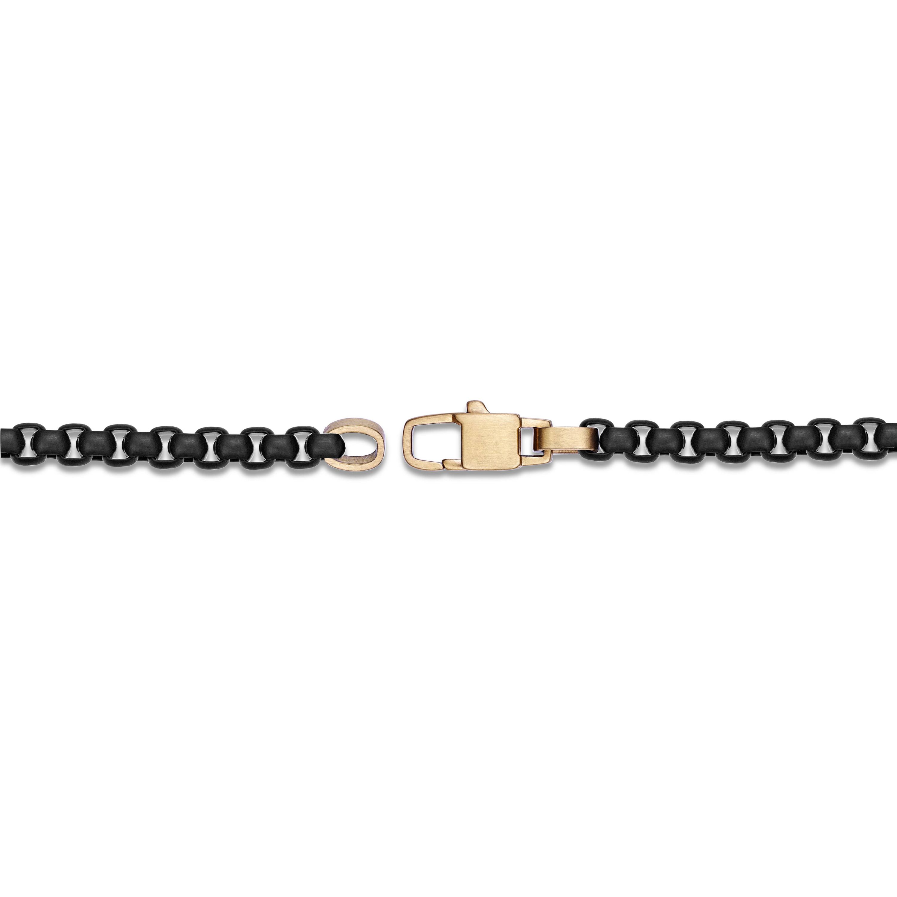 Black Ion-Plated Stainless Steel Box Chain Necklace