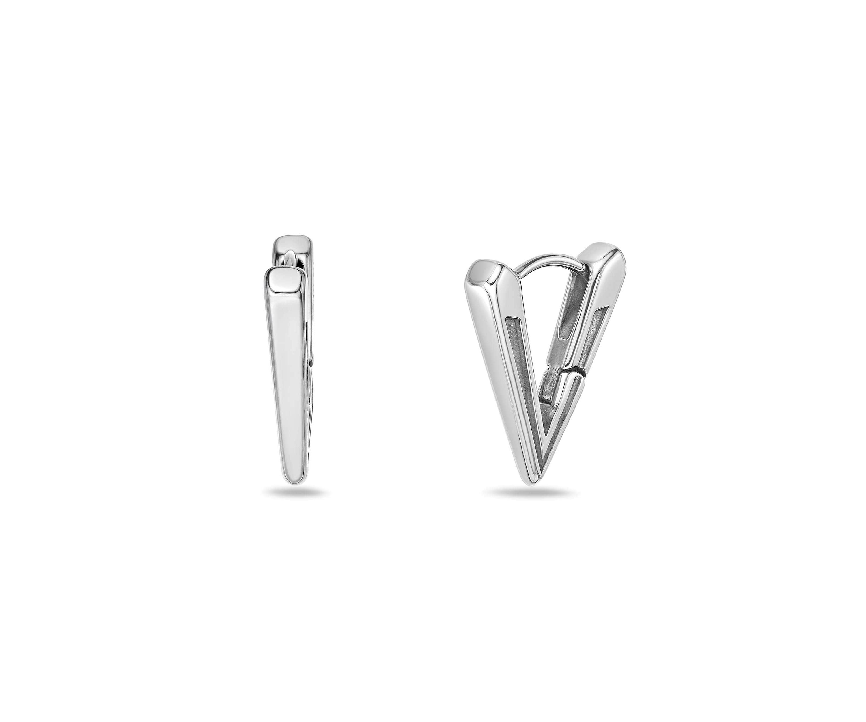 Triangle Hoop Earrings in Stainless Steel