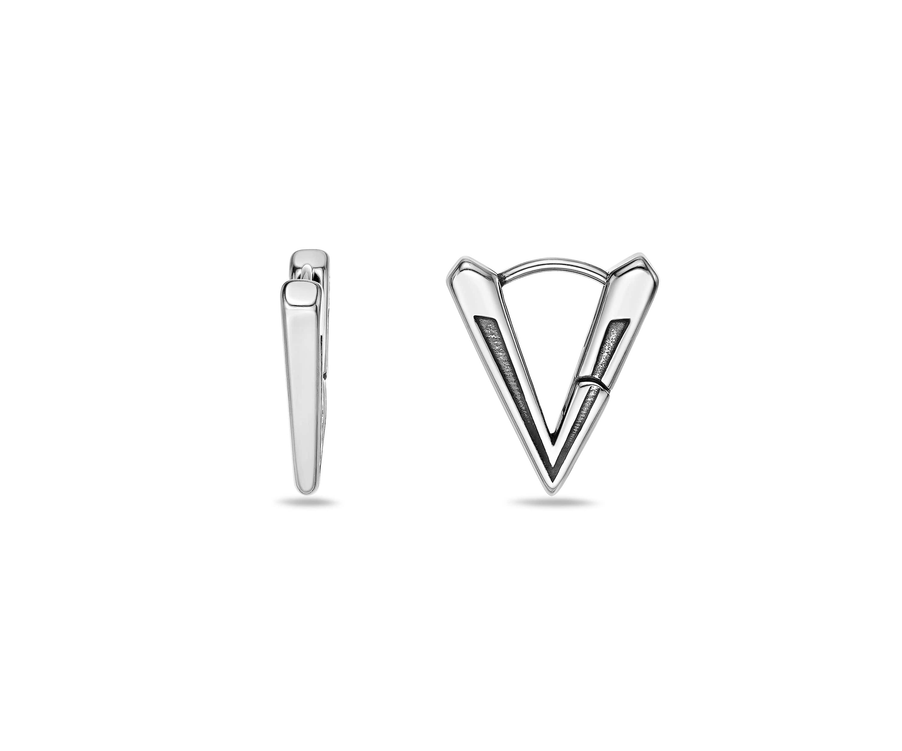 Triangle Hoop Earrings in Stainless Steel
