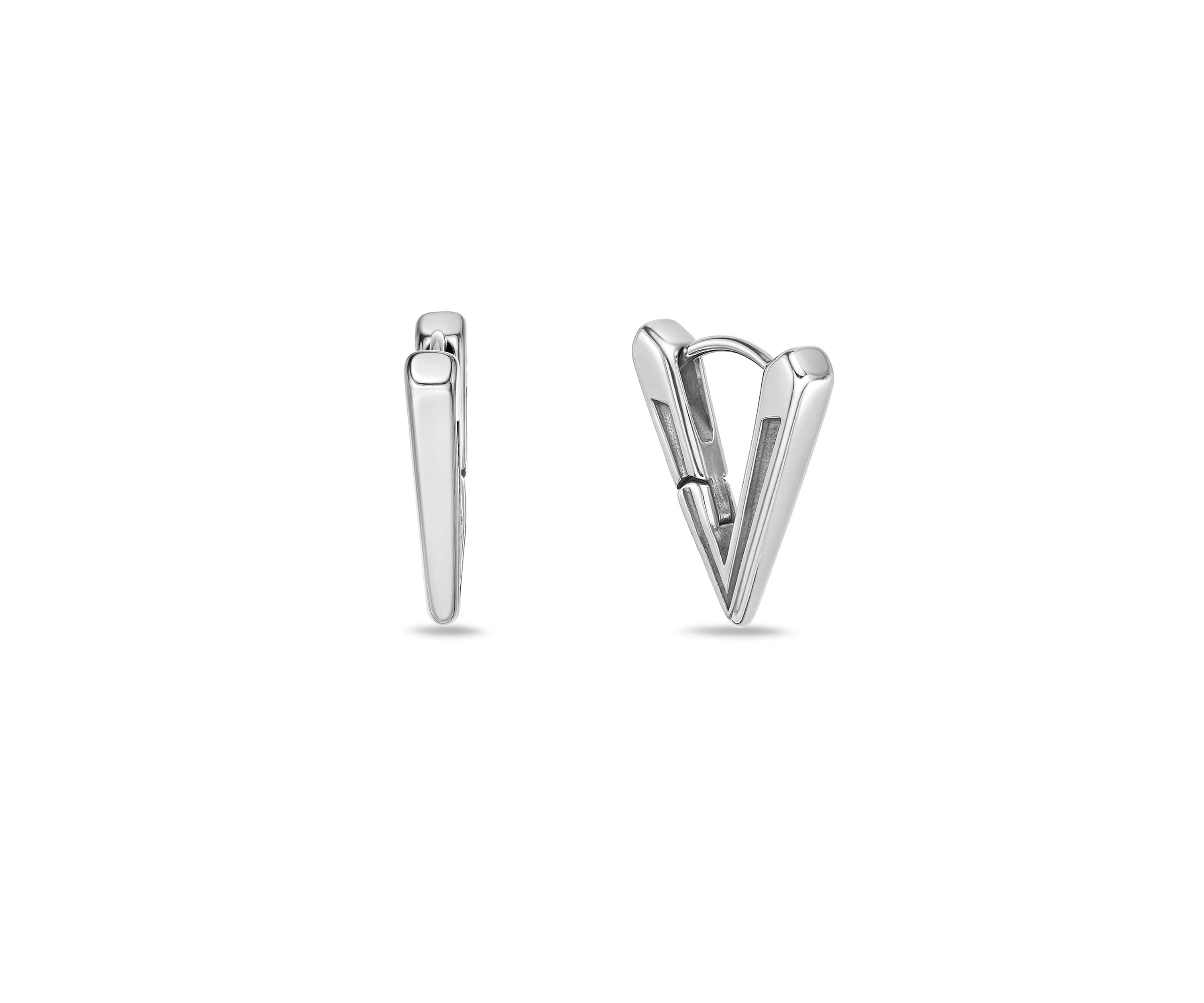 Triangle Hoop Earrings in Stainless Steel