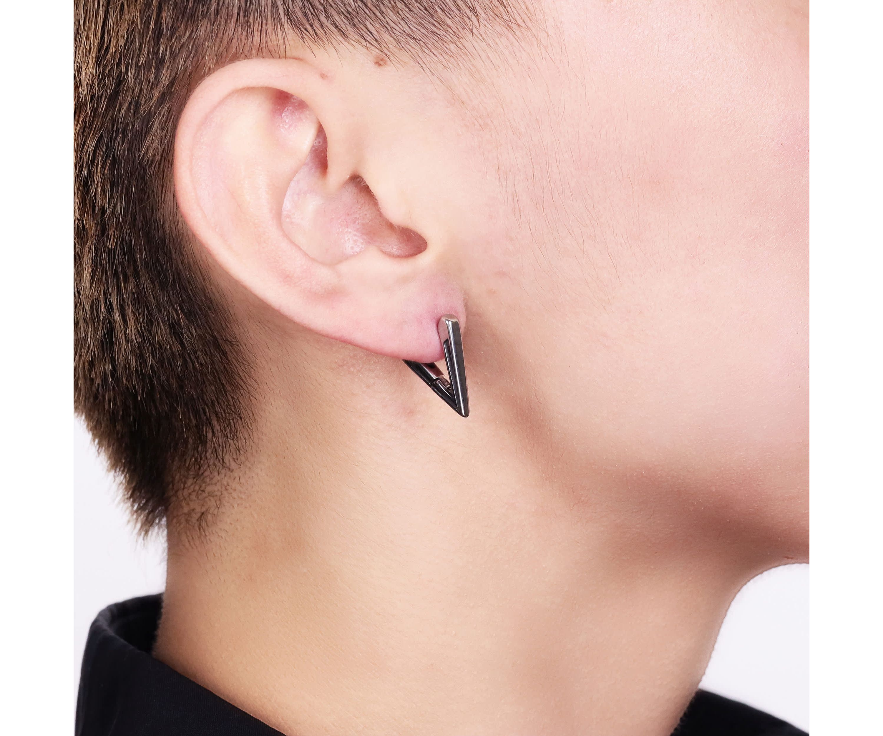 Triangle Hoop Earrings in Stainless Steel