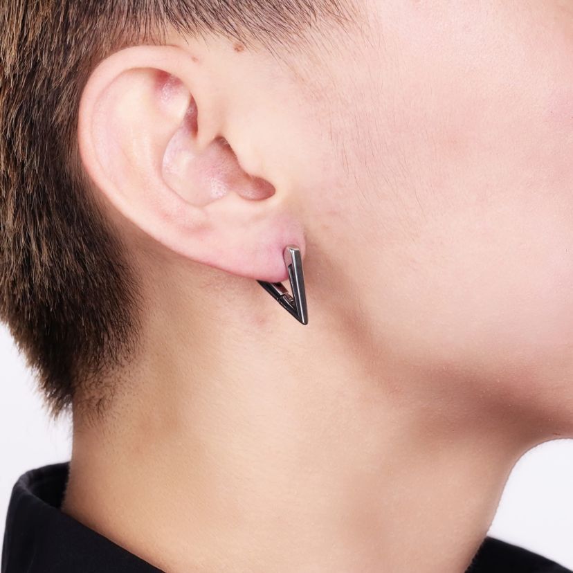 Triangle Hoop Earrings in Stainless Steel