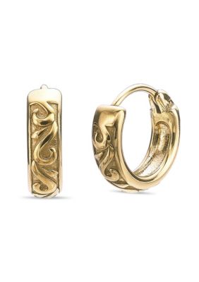 LYNX Hoop Earrings in Gold Tone Ion Plated Stainless Steel, Yellow