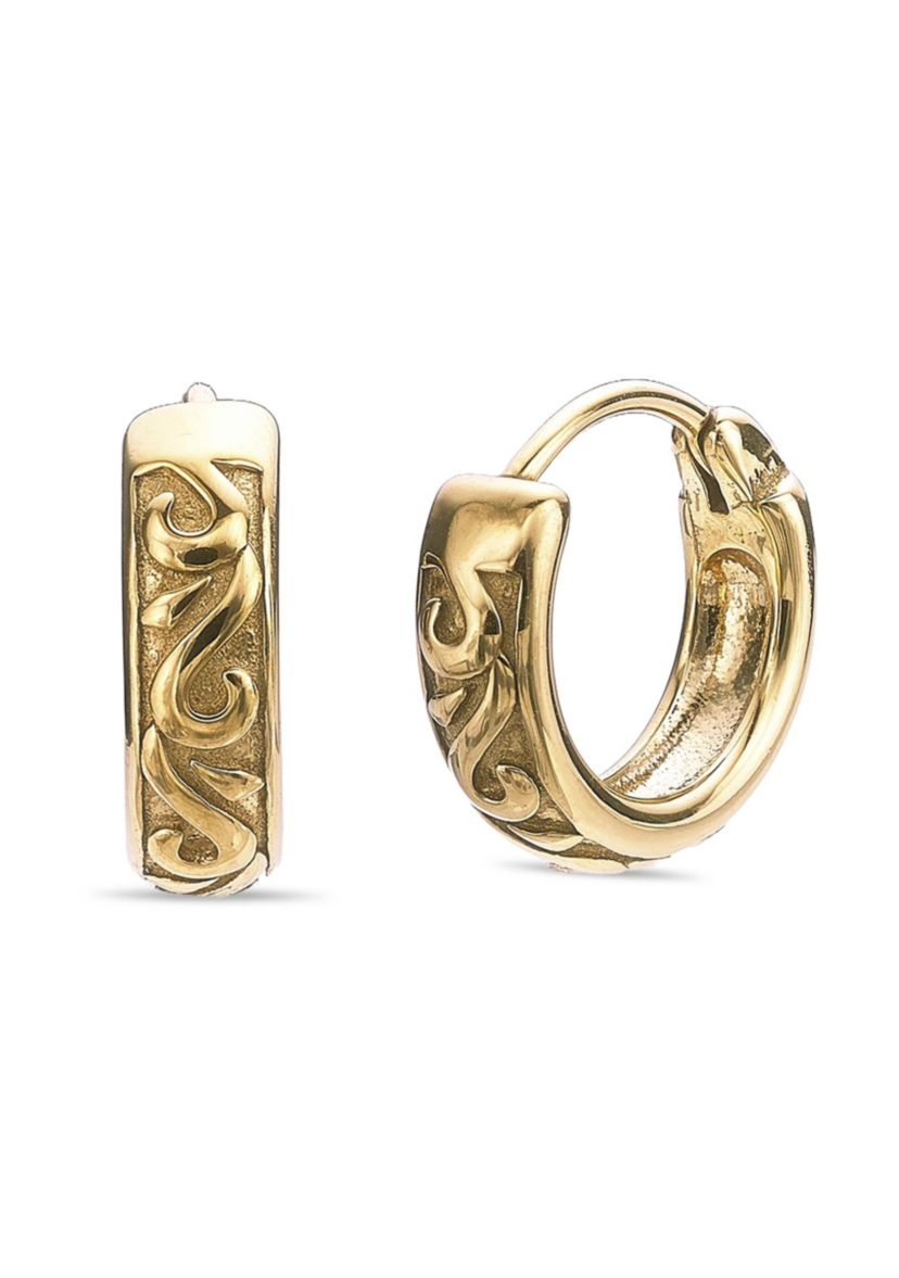 Hoop Earrings in Gold Tone Ion Plated Stainless Steel
