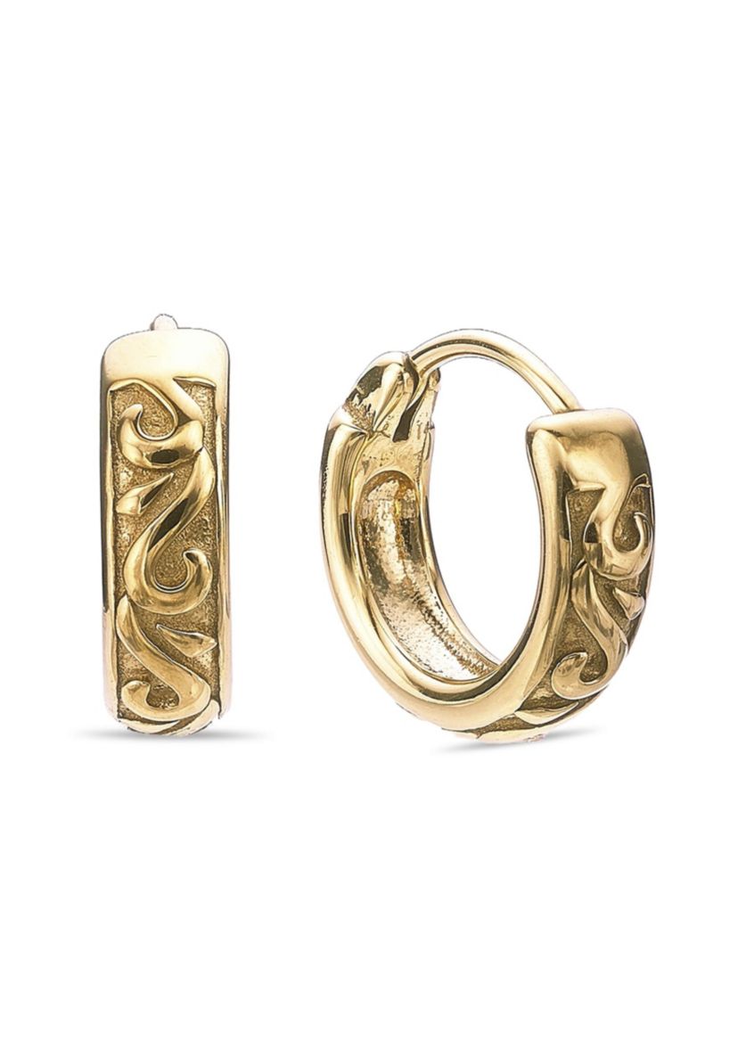 Hoop Earrings in Gold Tone Ion Plated Stainless Steel