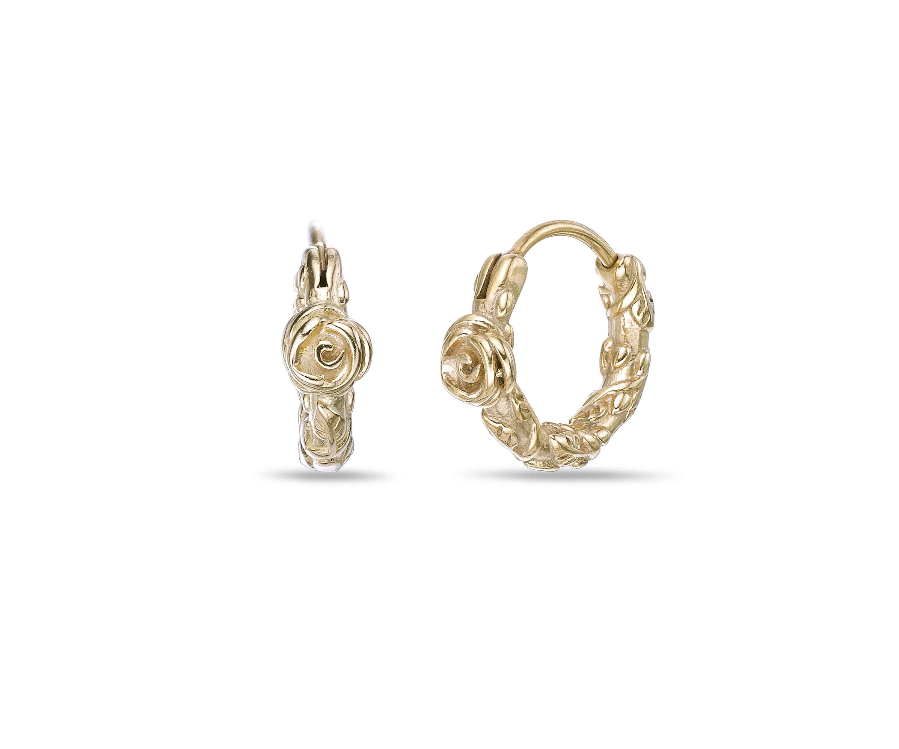Hoop Earrings in Gold Tone Ion Plated Stainless Steel