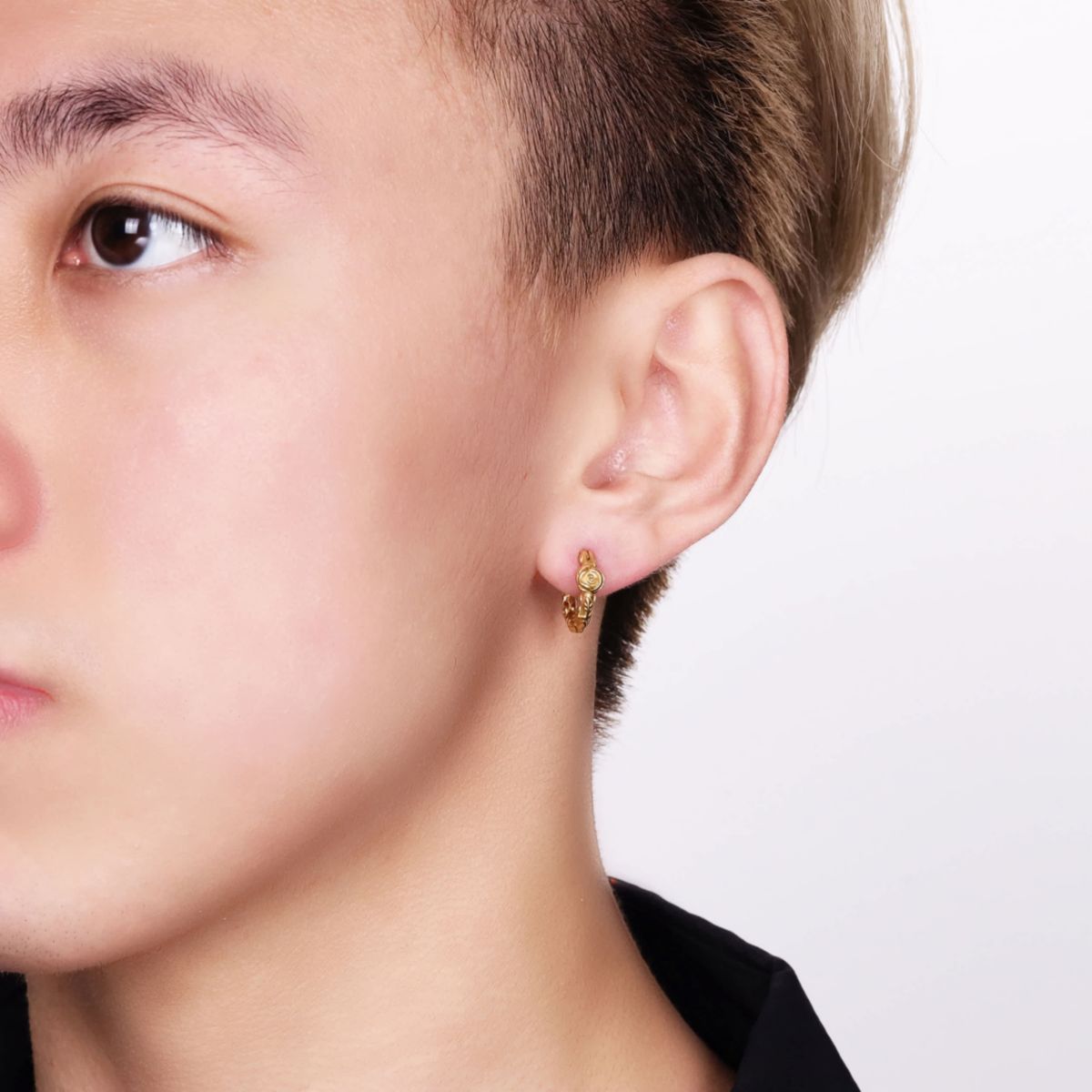 Hoop Earrings in Gold Tone Ion Plated Stainless Steel