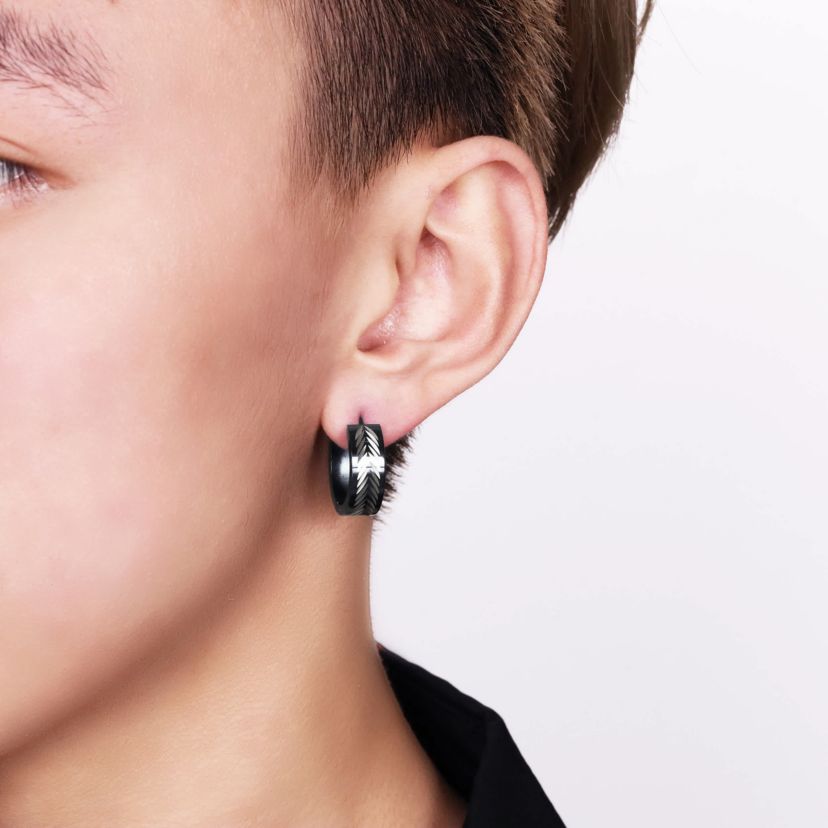 Hoop Earrings in Ion Plated Stainless Steel