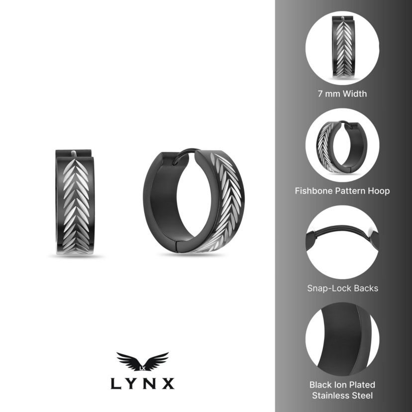 Hoop Earrings in Ion Plated Stainless Steel