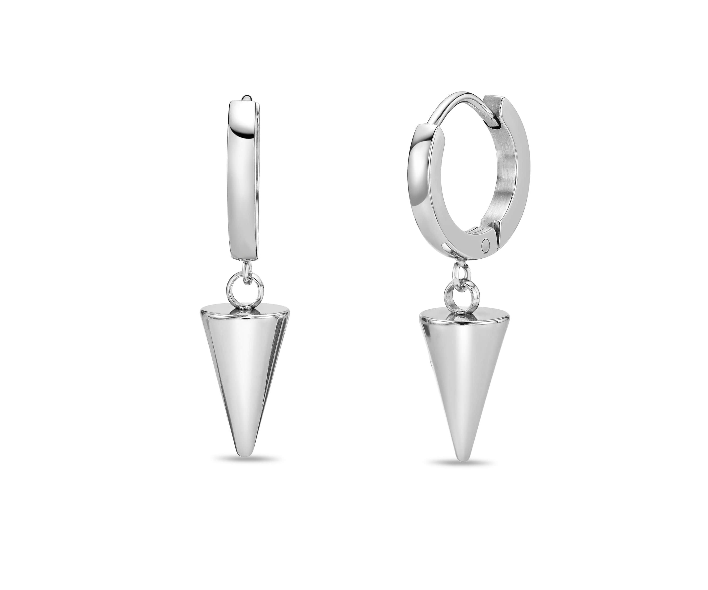 Cone Hoop Earrings in Stainless Steel