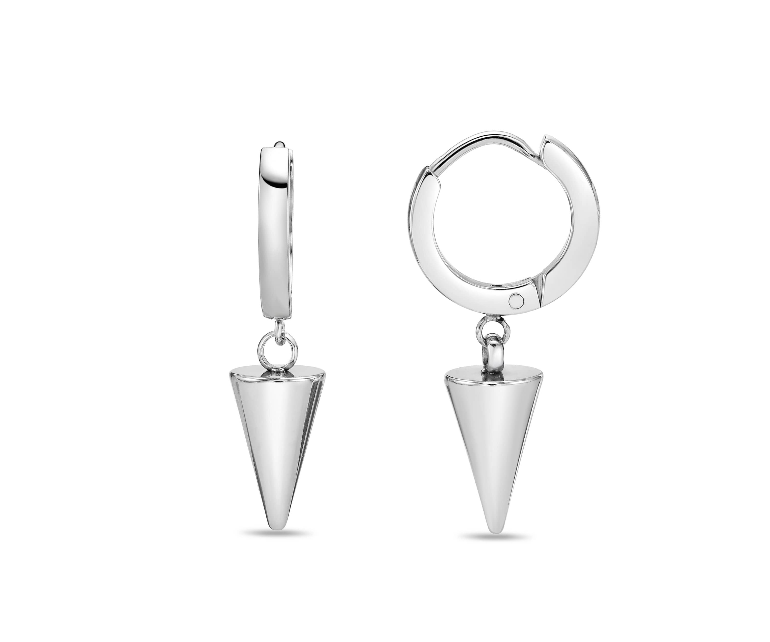 Cone Hoop Earrings in Stainless Steel