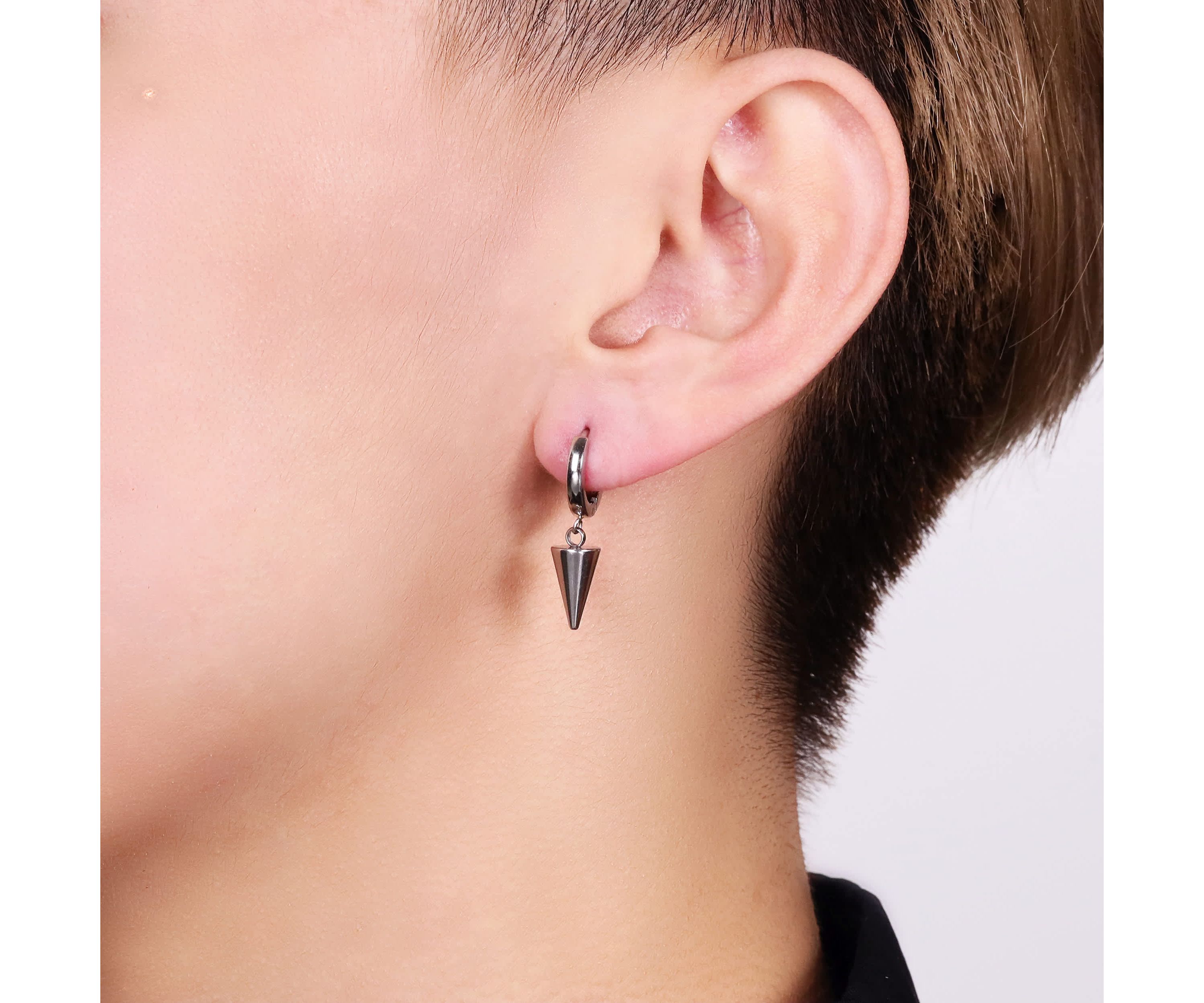 Cone Hoop Earrings in Stainless Steel