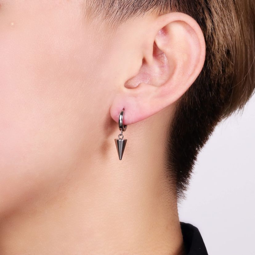 Cone Hoop Earrings in Stainless Steel