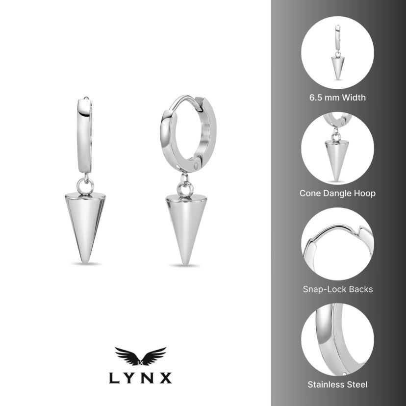 Cone Hoop Earrings in Stainless Steel