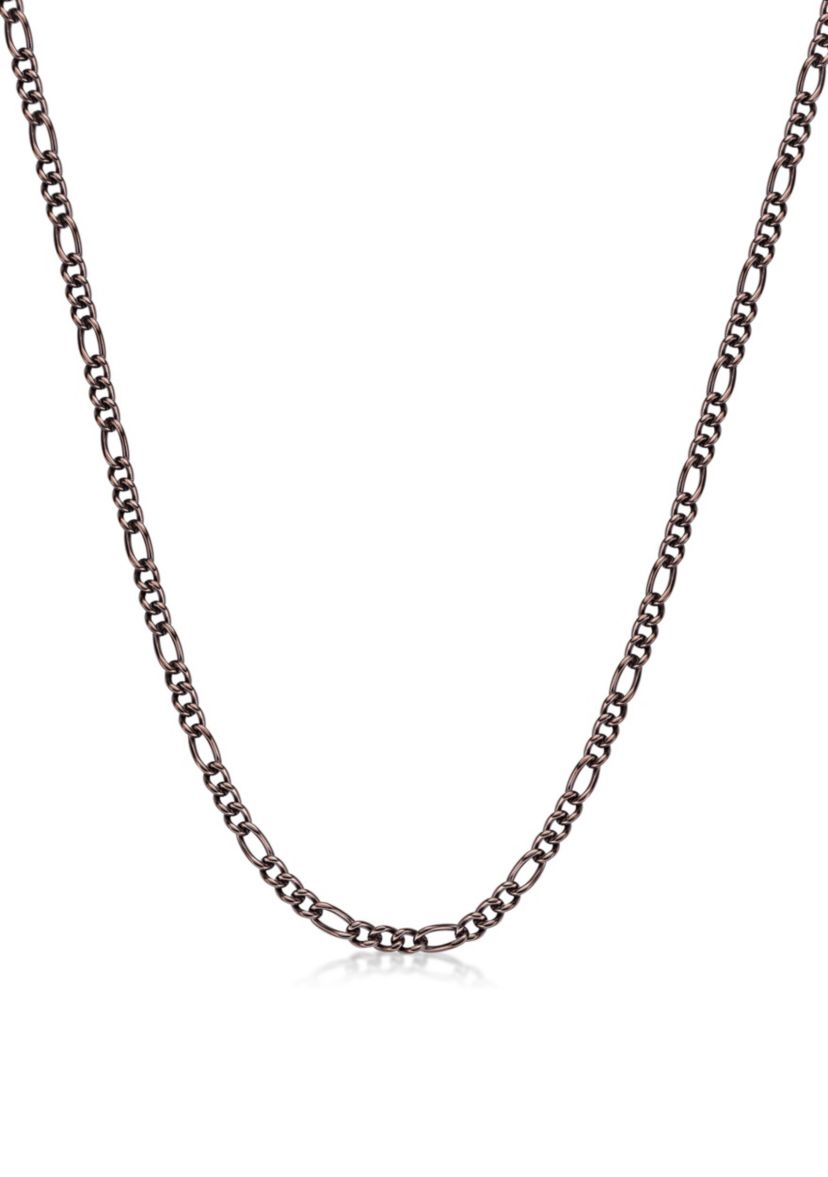 Stainless Steel 4.5MM Figaro Chain Necklace with Brown Ion Plating, 22"