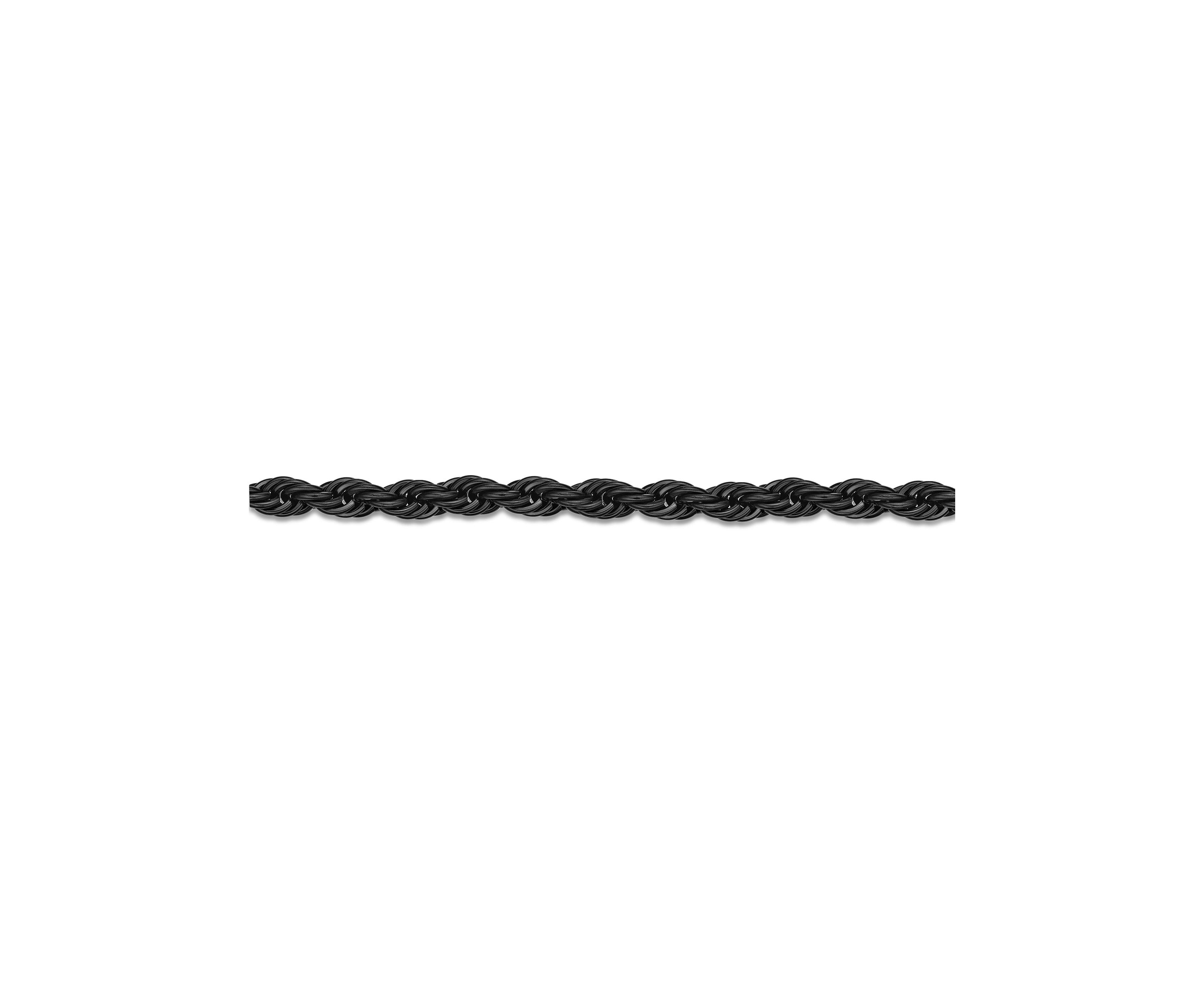 Stainless Steel 6mm Rope Chain Bracelet with Black Ip