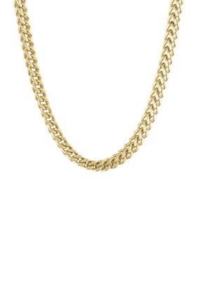 LYNX Men's 6MM Stainless Steel Foxtail Chain Necklace, Yellow, 26 in