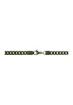 Stainless Steel 6 Millimeter Foxtail Chain Necklace with Military Green Ion Plating, 24 Inch