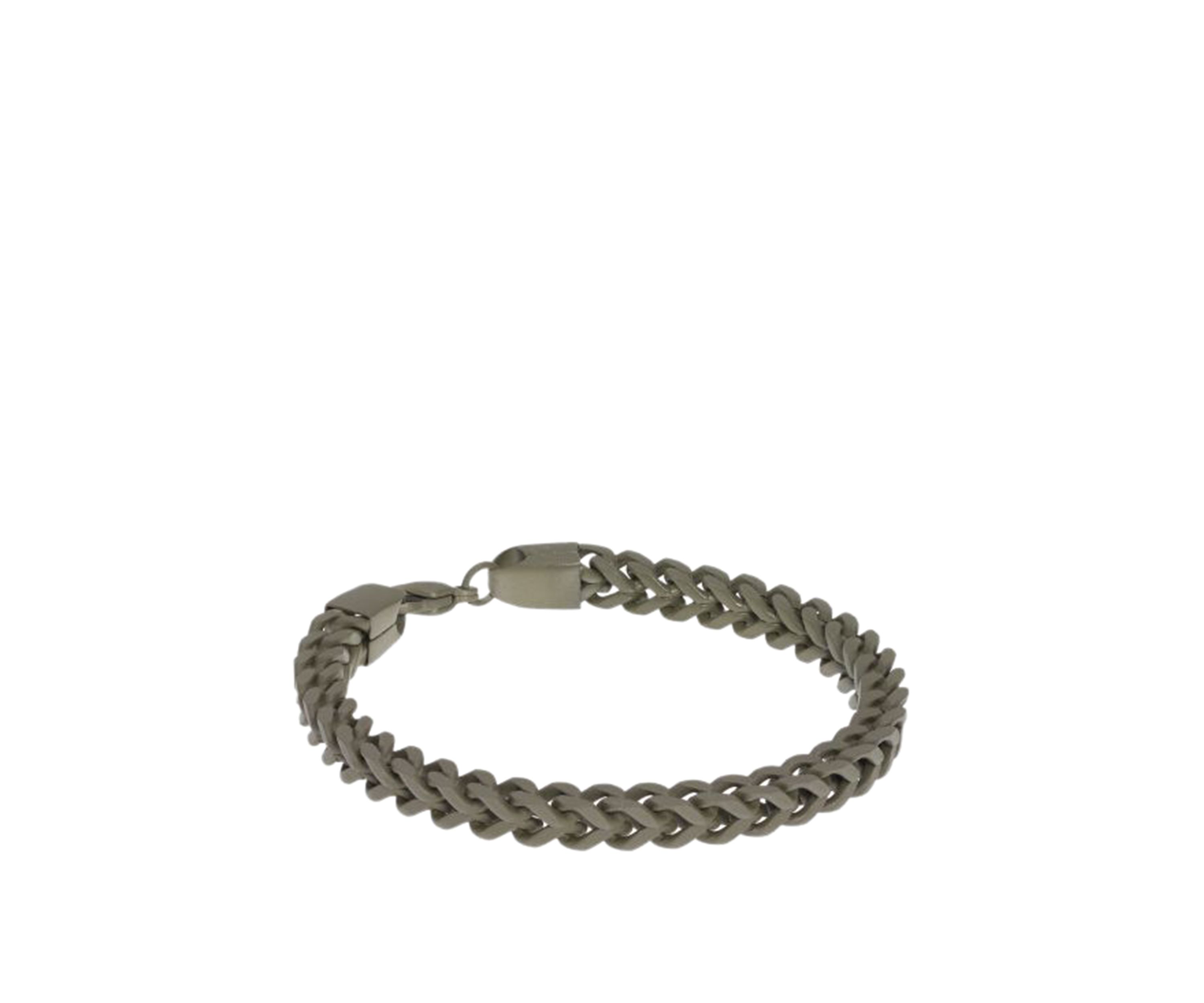 Stainless Franco Chain Bracelet with Military Green Finish