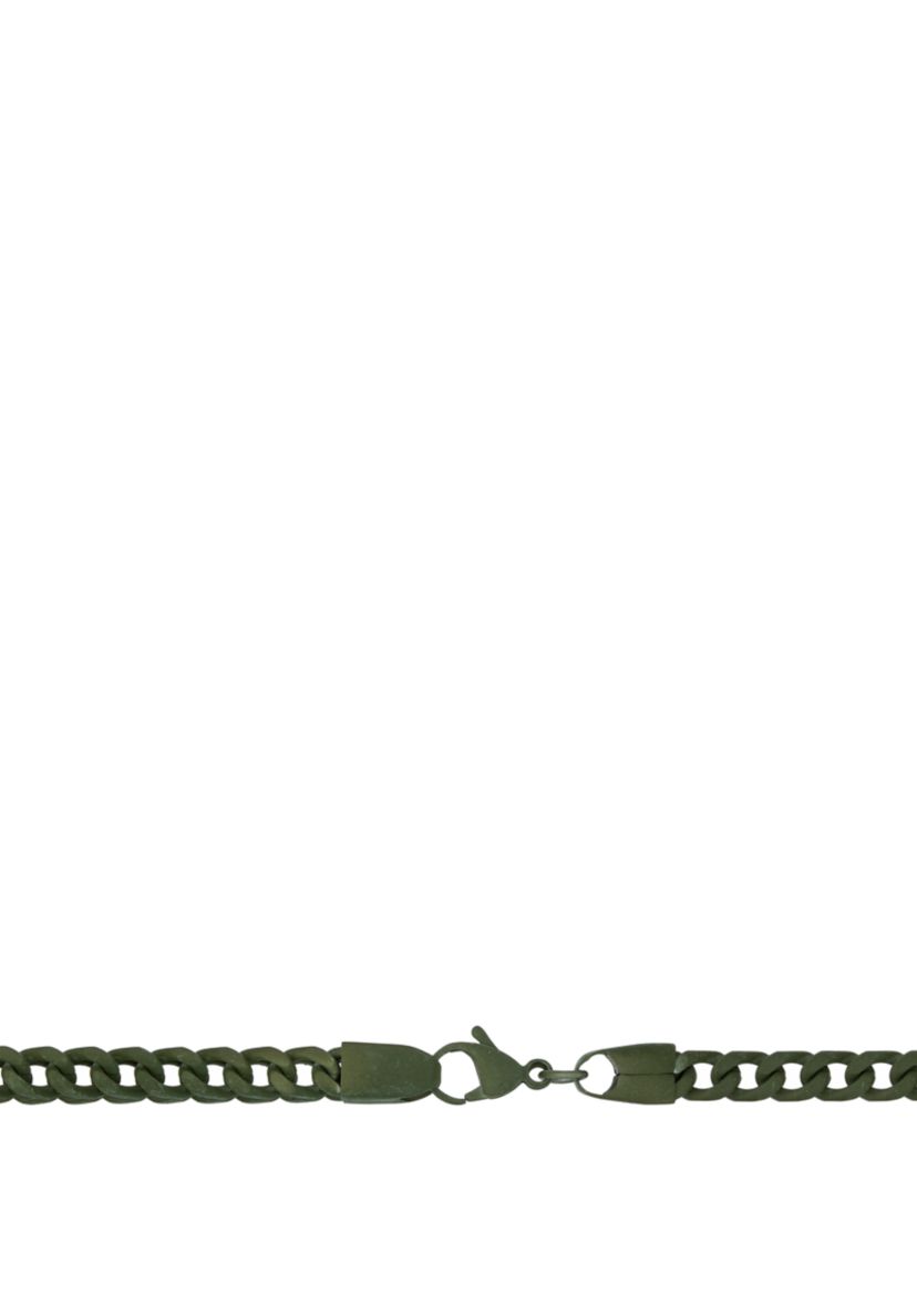 Stainless Franco Chain Bracelet with Military Green Finish
