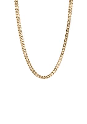 LYNX Men's 4MM Stainless Steel Foxtail Chain Necklace, Yellow, 26 in