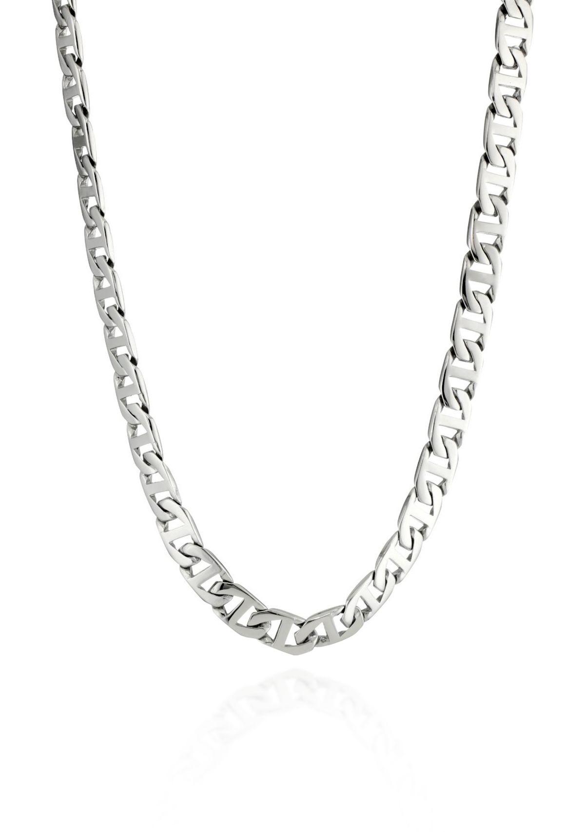 Stainless Steel 10MM Mariner Chain Necklace with Goldtone Ion Plating, 30" Length