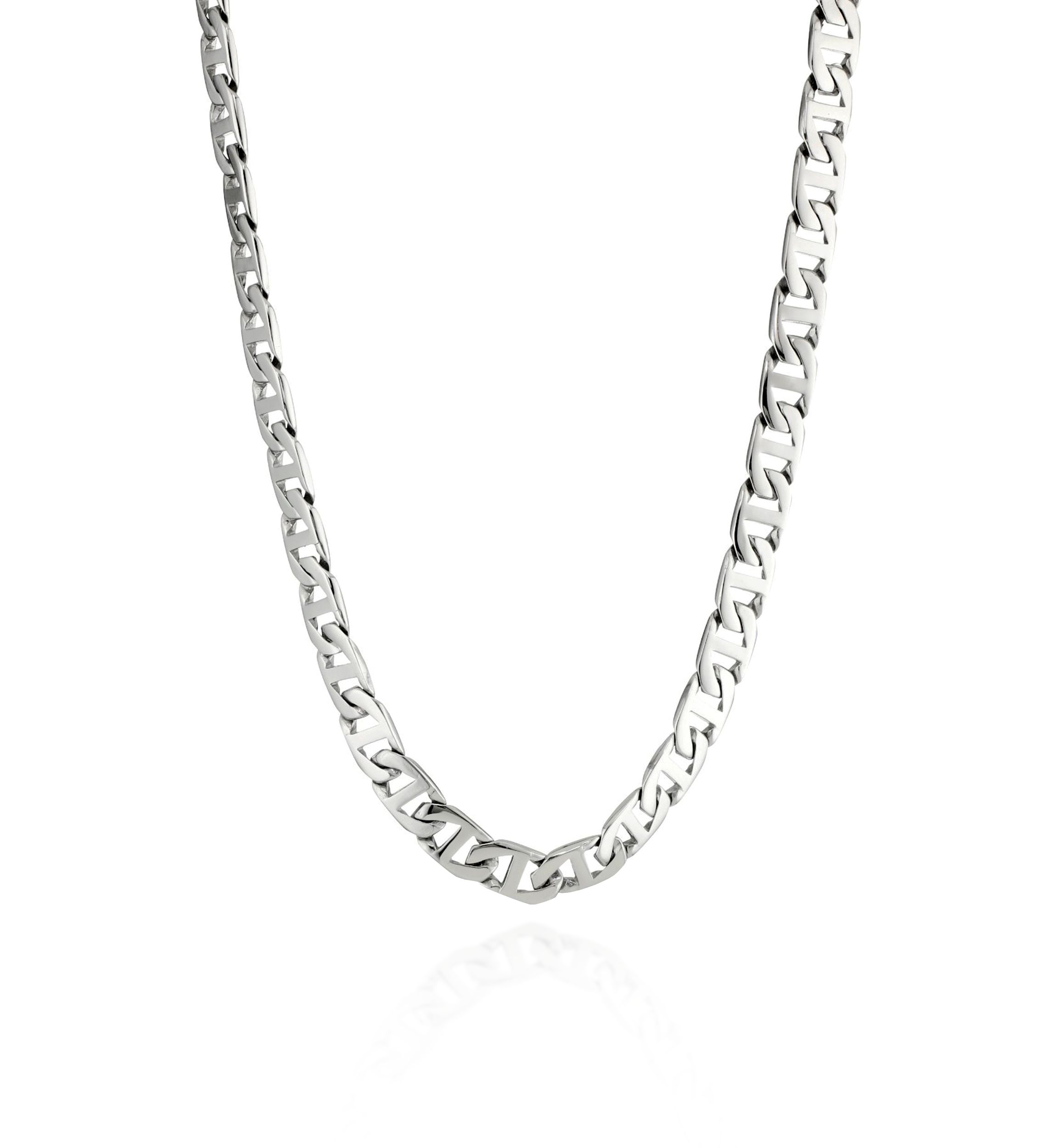 Stainless Steel 10MM Mariner Chain Necklace with Goldtone Ion Plating, 30" Length