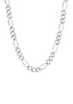 Stainless Steel 11 Millimeter Figaro Chain Necklace, 24 Inch
