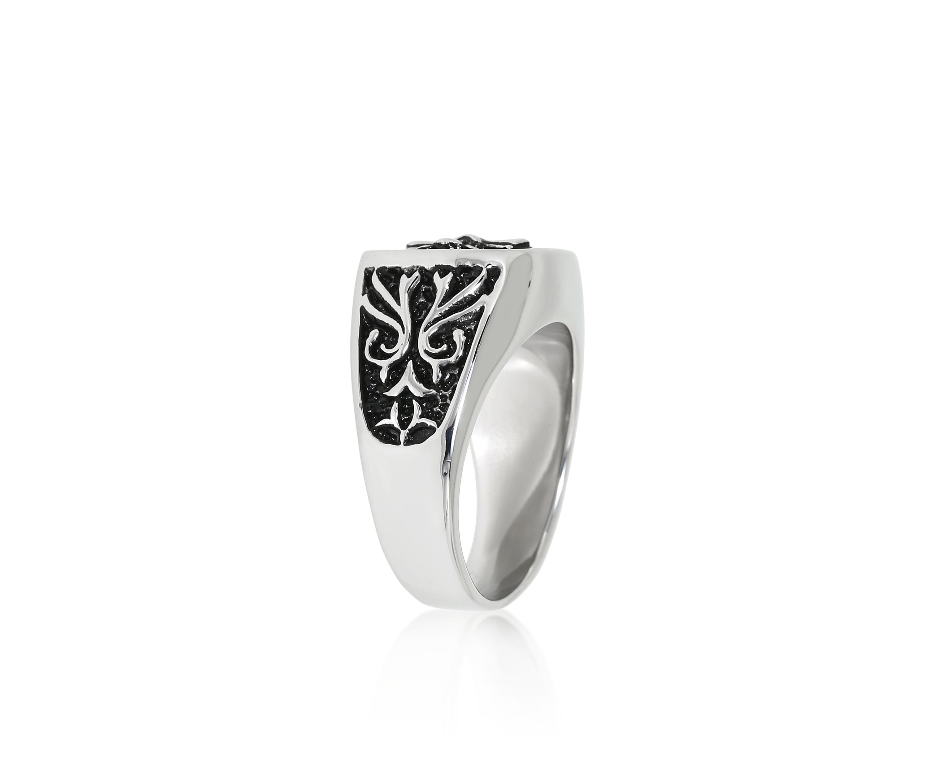 Mens Stainless Steel Ring Simple Cross