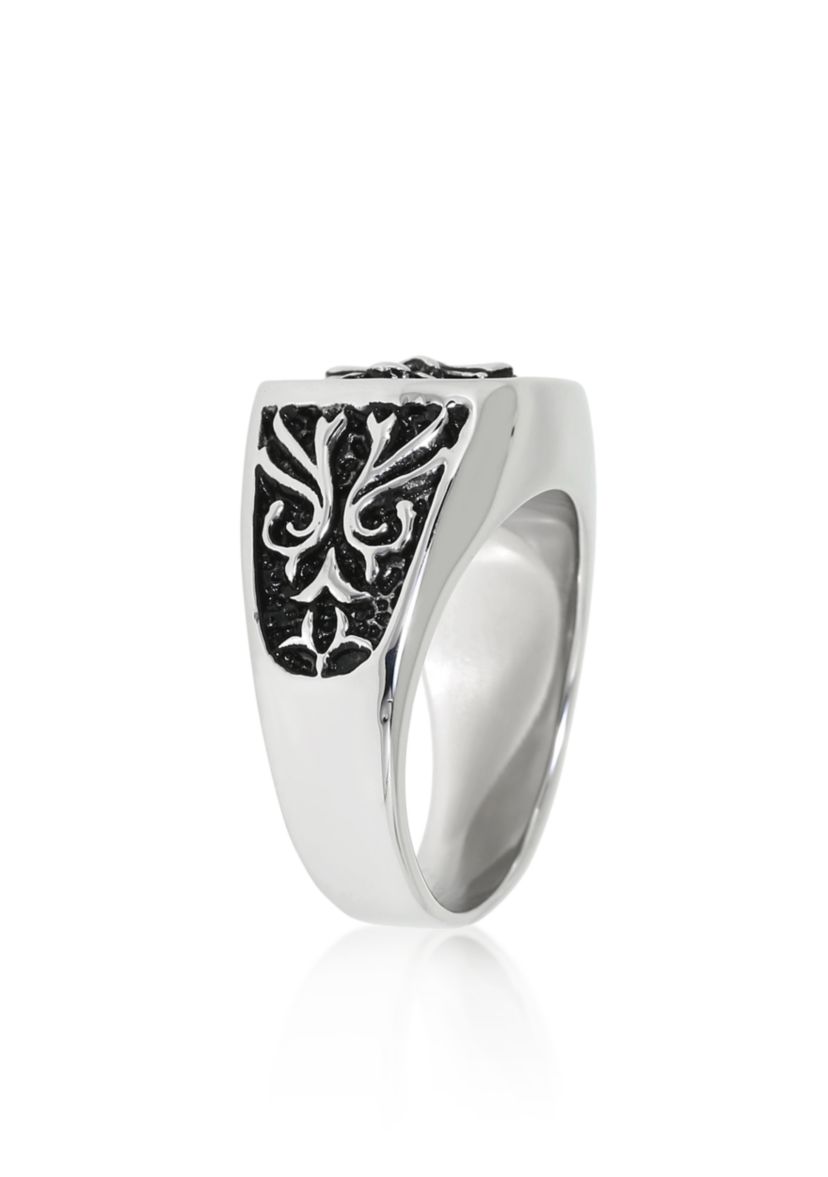 Mens Stainless Steel Ring Simple Cross