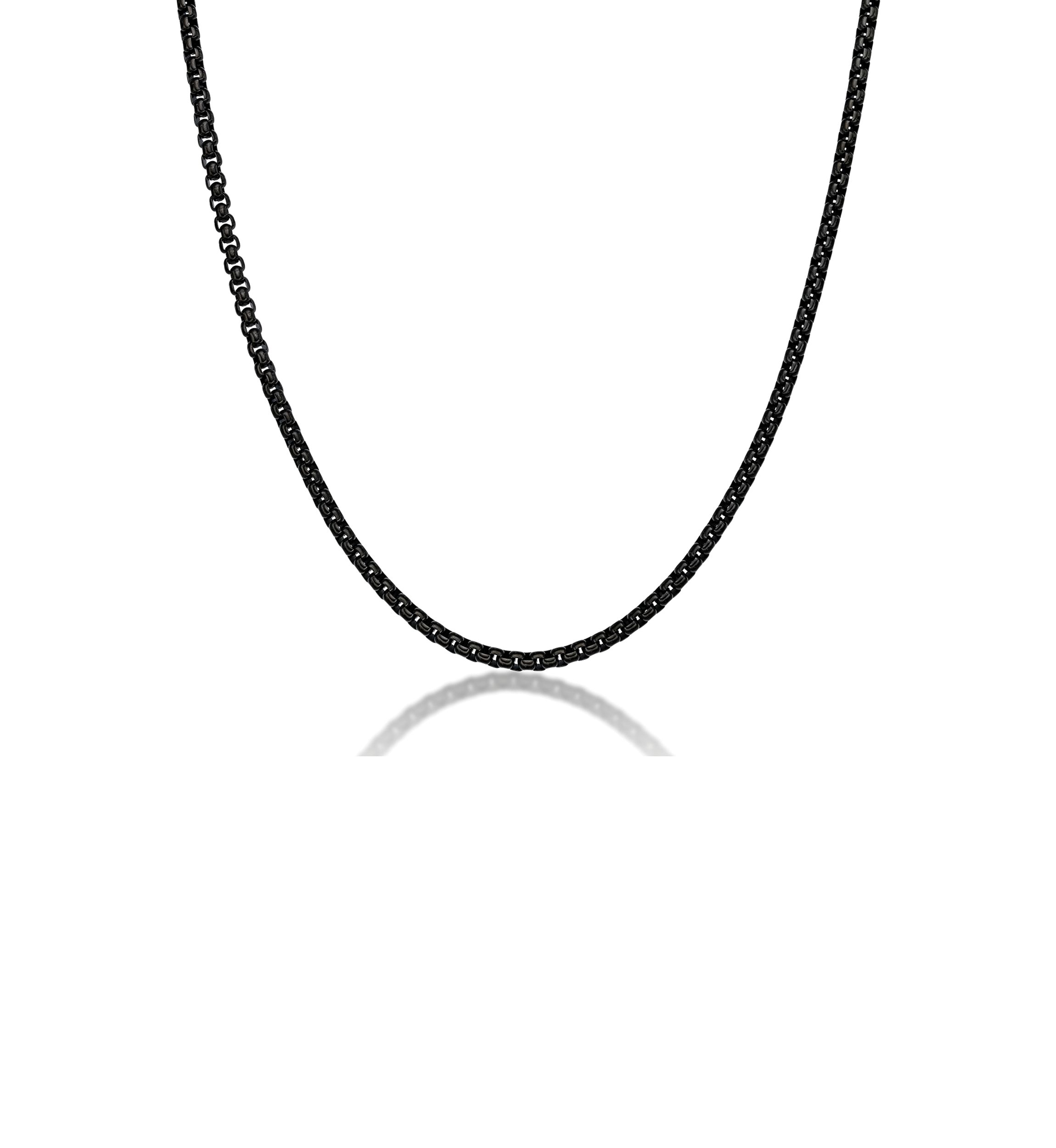 Stainelss Steel 3.5MM Round Box Chain Necklace with Goldtone Ion Plating, 18" Length