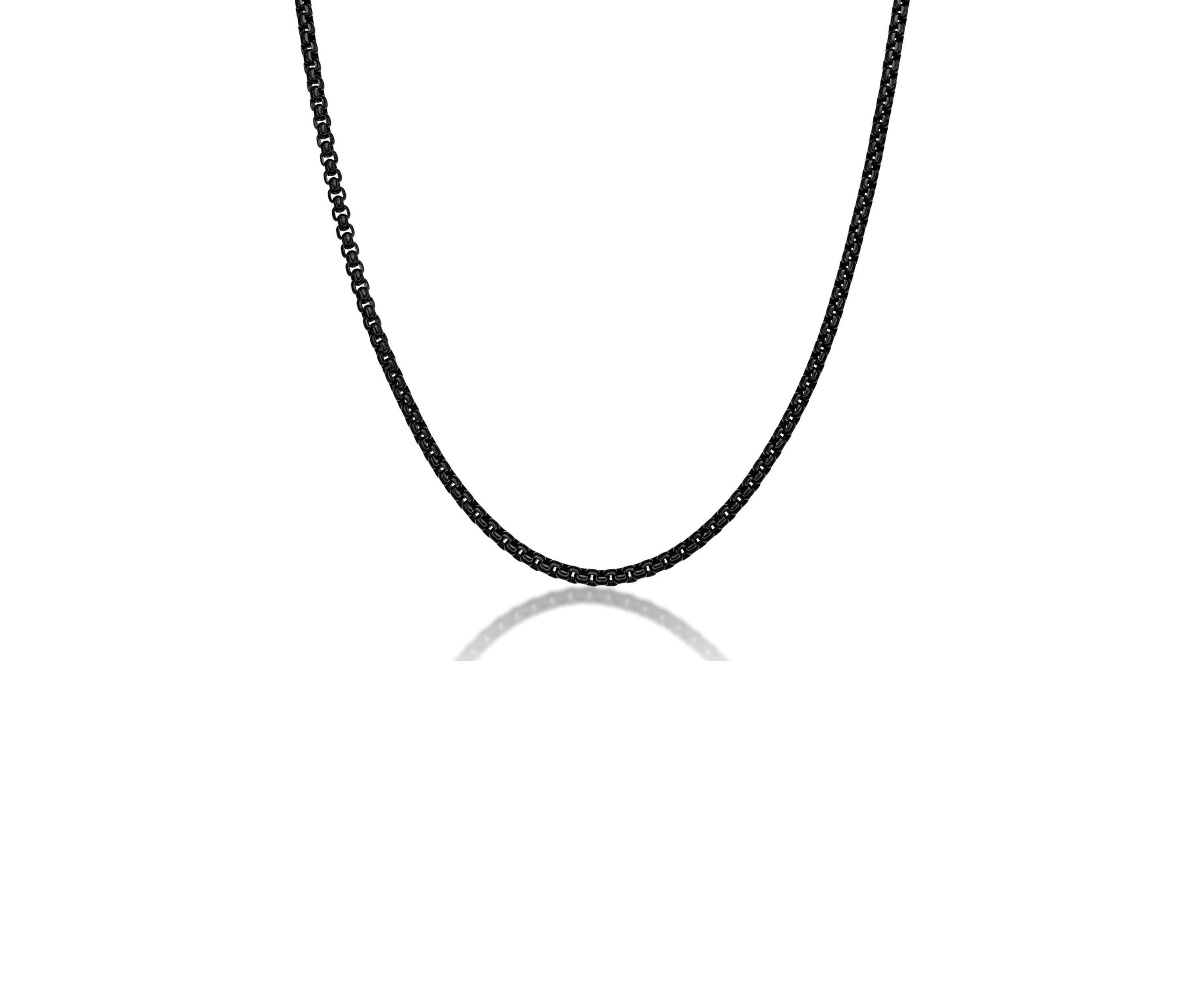 Stainless Steel 3.5MM Box Chain Necklace with Lobster Lock, 24” Length