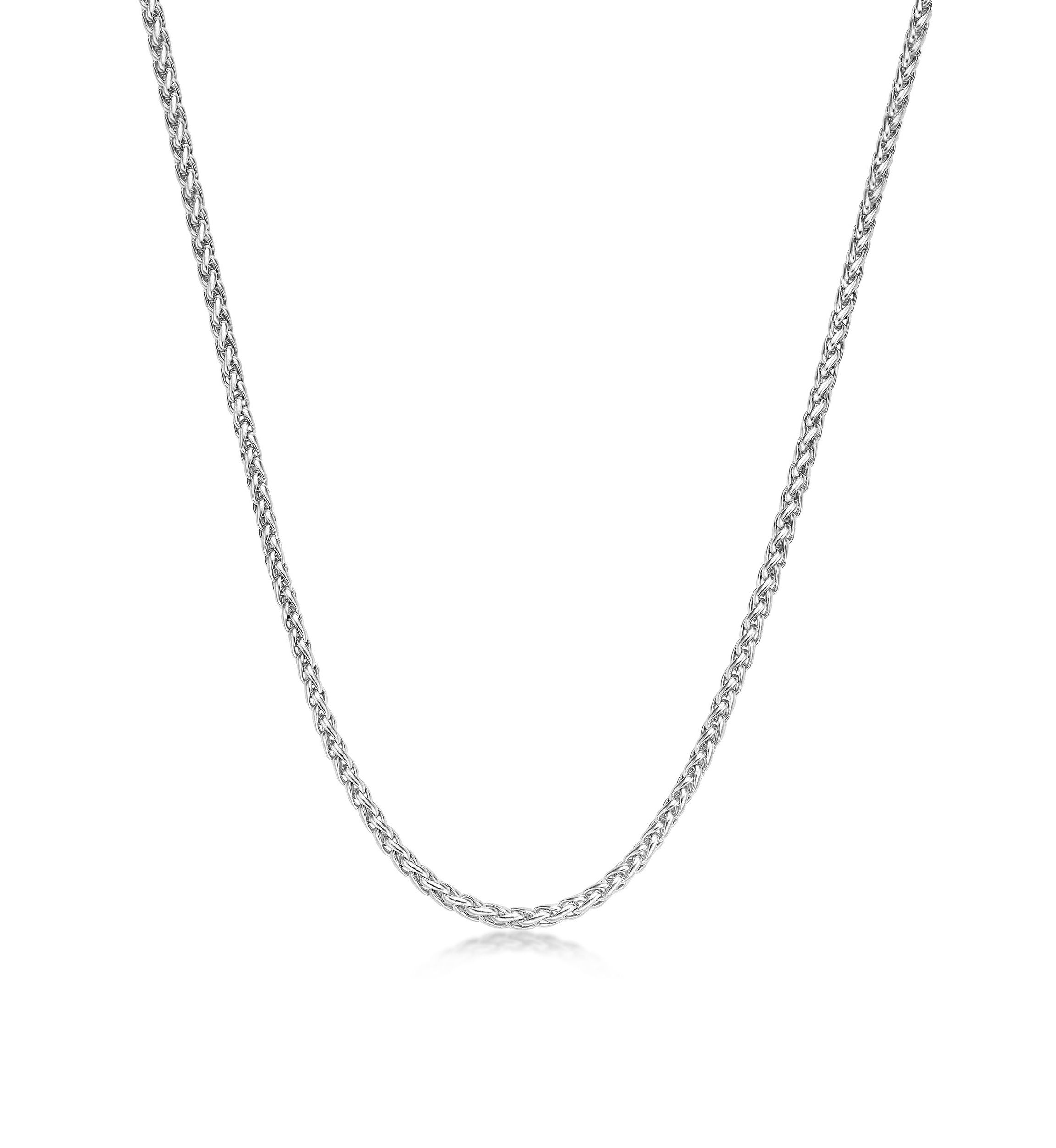 Stainless Steel 4MM Wheat Chain Necklace, 22" Length