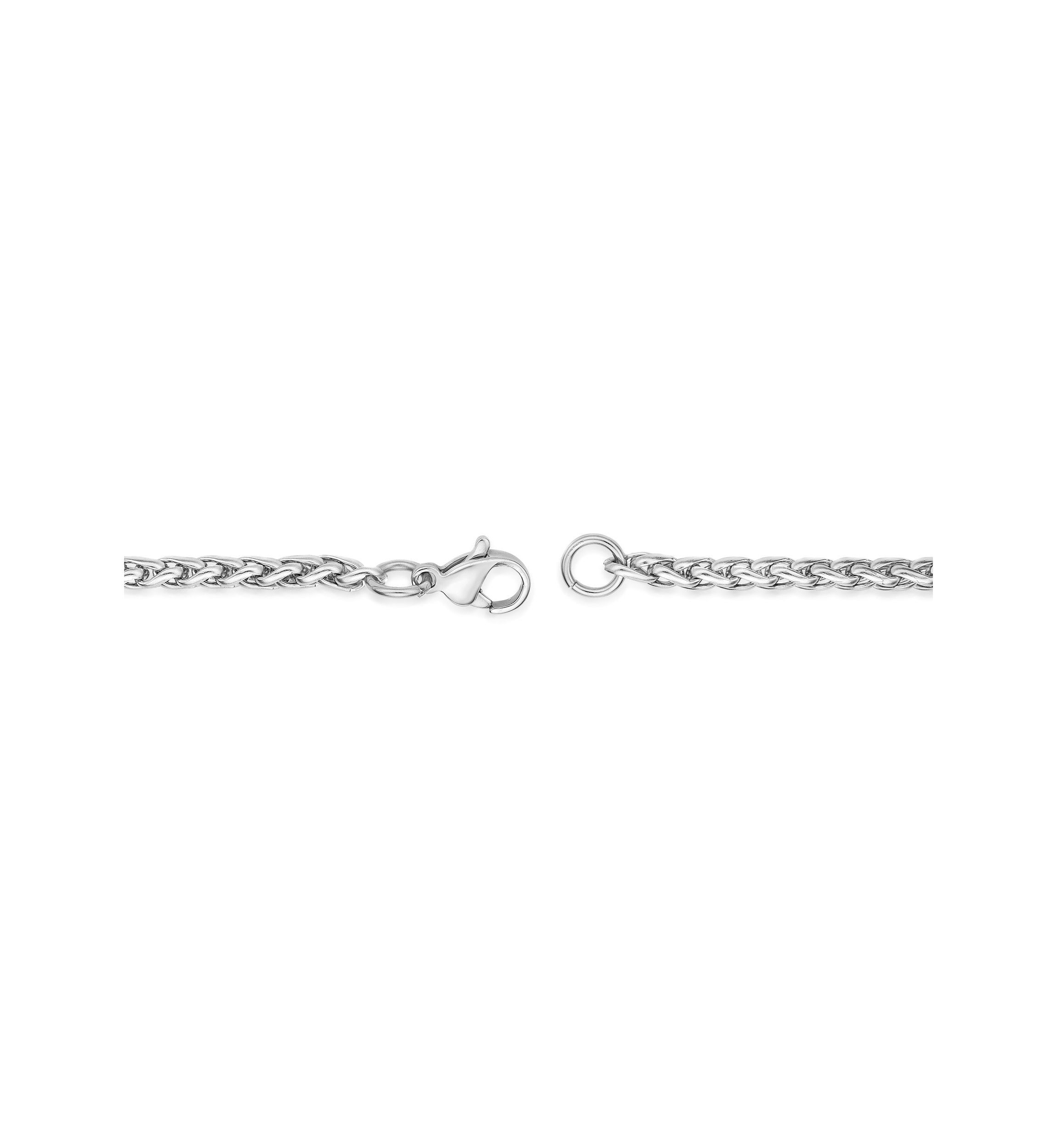 Stainless Steel 4MM Wheat Chain Necklace, 22" Length