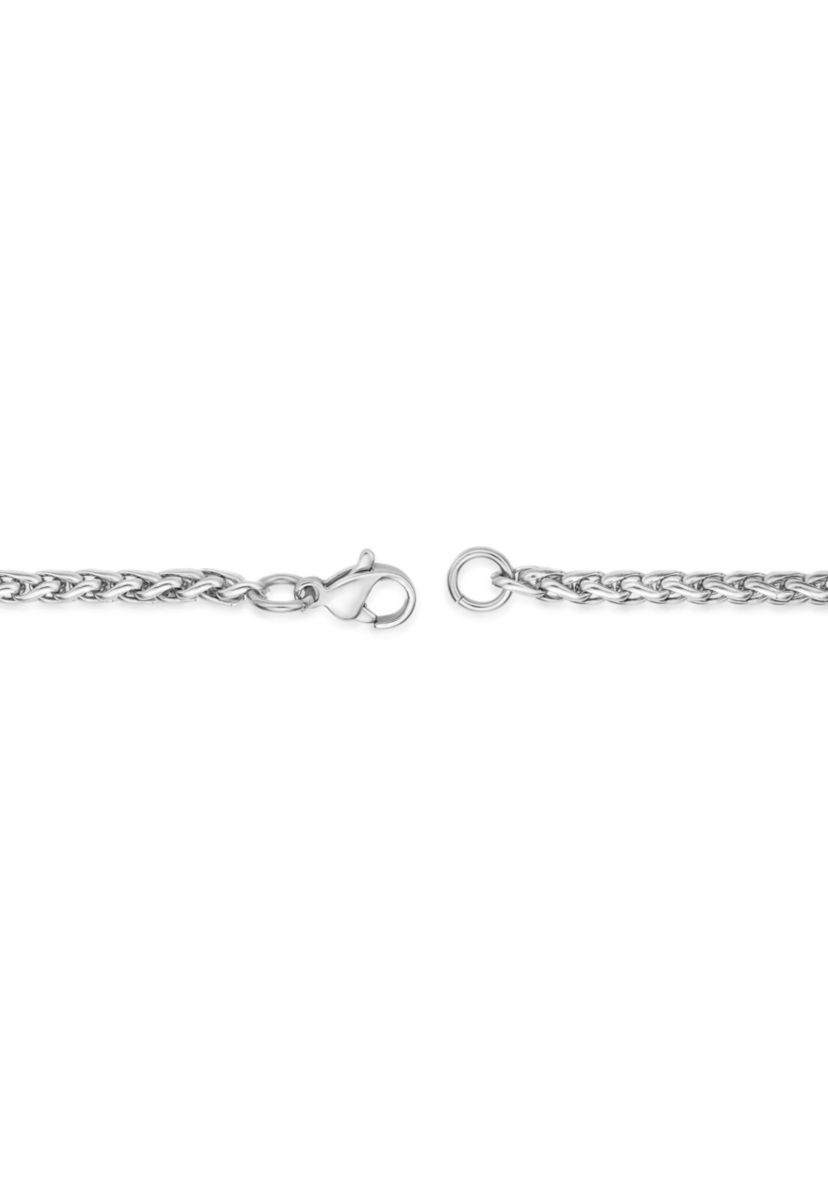 Stainless Steel 4MM Wheat Chain Necklace, 22" Length