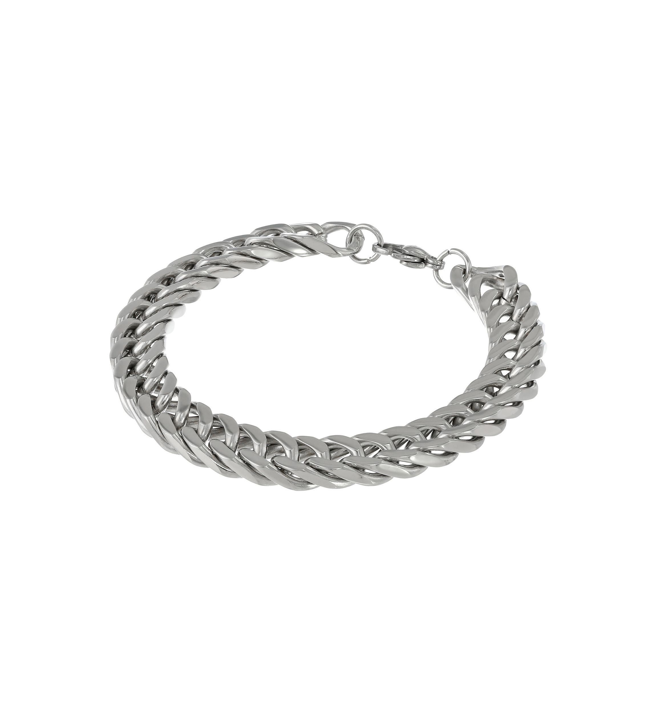 Stainless Steel 10 Millimeter Gourmette Chain Bracelet, 9 Inch