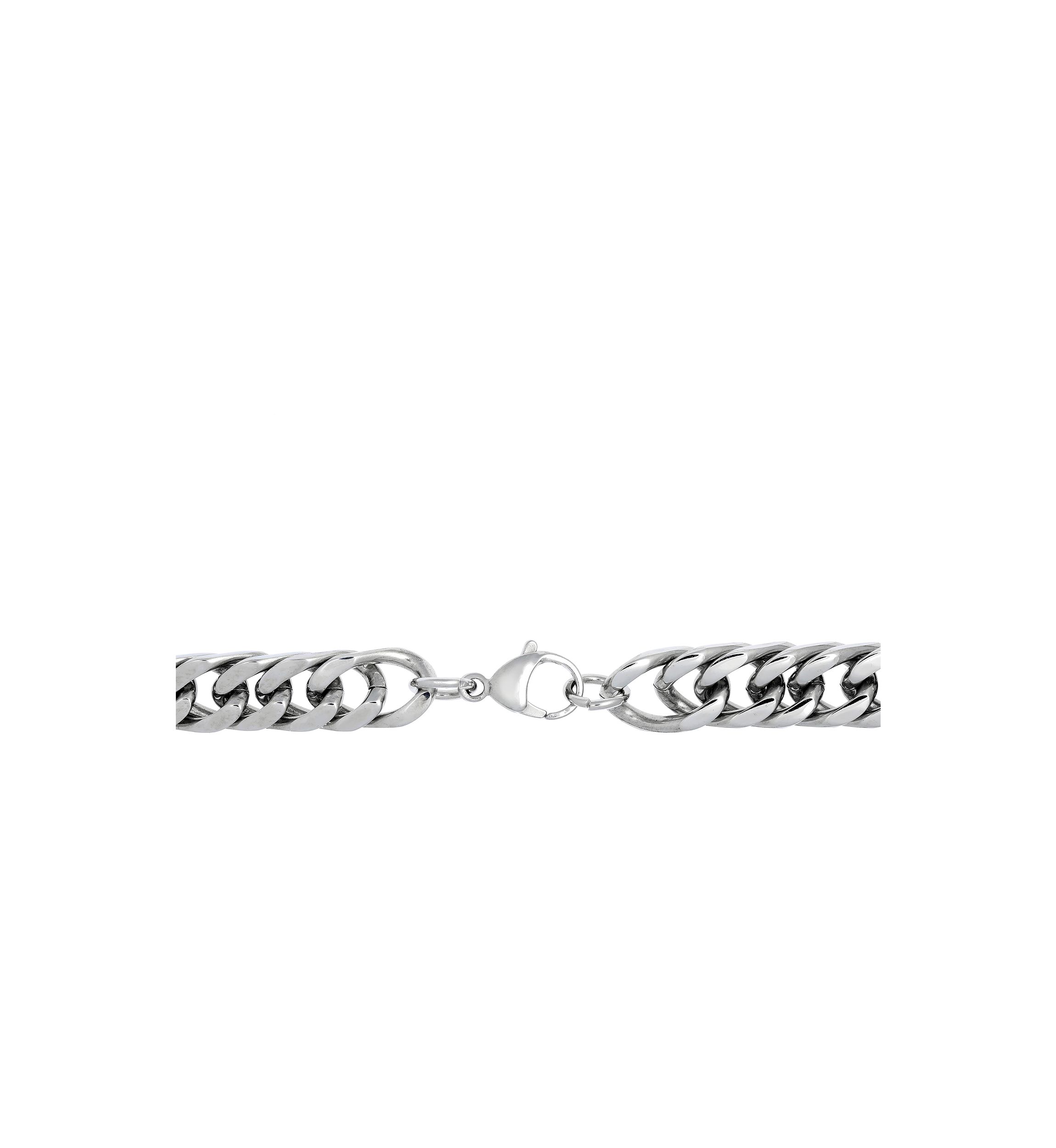 Stainless Steel 10 Millimeter Gourmette Chain Bracelet, 9 Inch