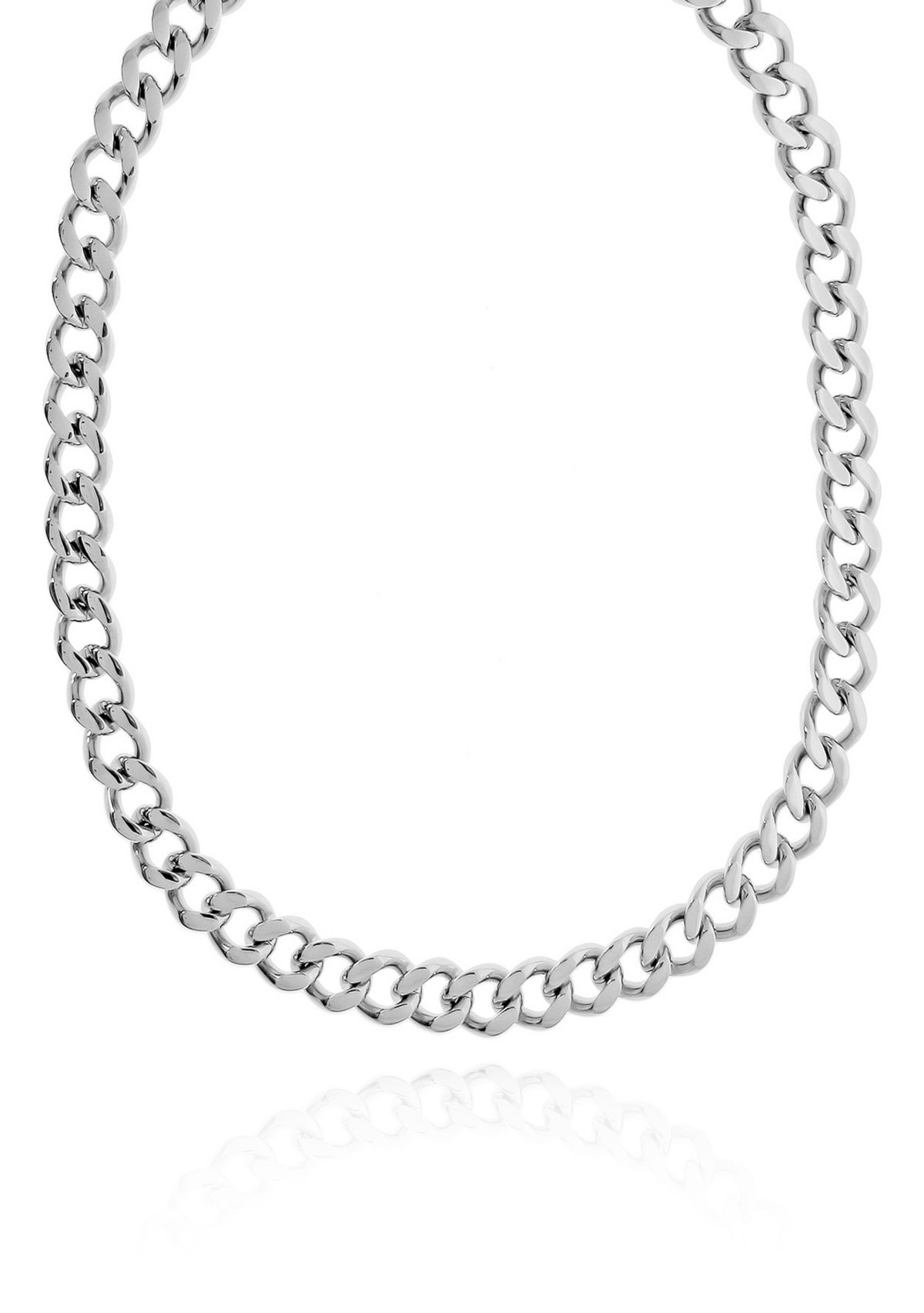 Stainless Steel 11MM Curb Chain Necklace with Goldtone Ion Plating, 30" Length