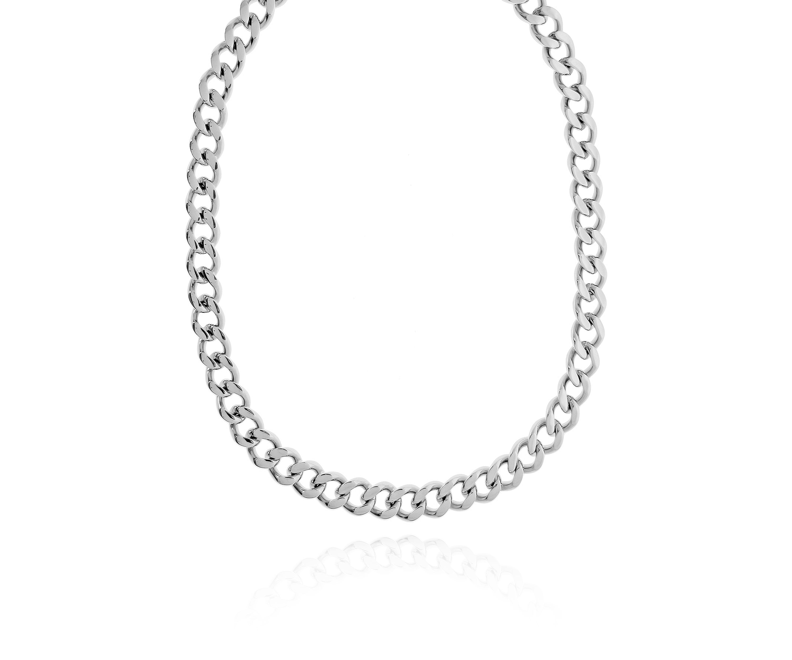 Stainless Steel 11MM Curb Chain Necklace with Goldtone Ion Plating, 30" Length