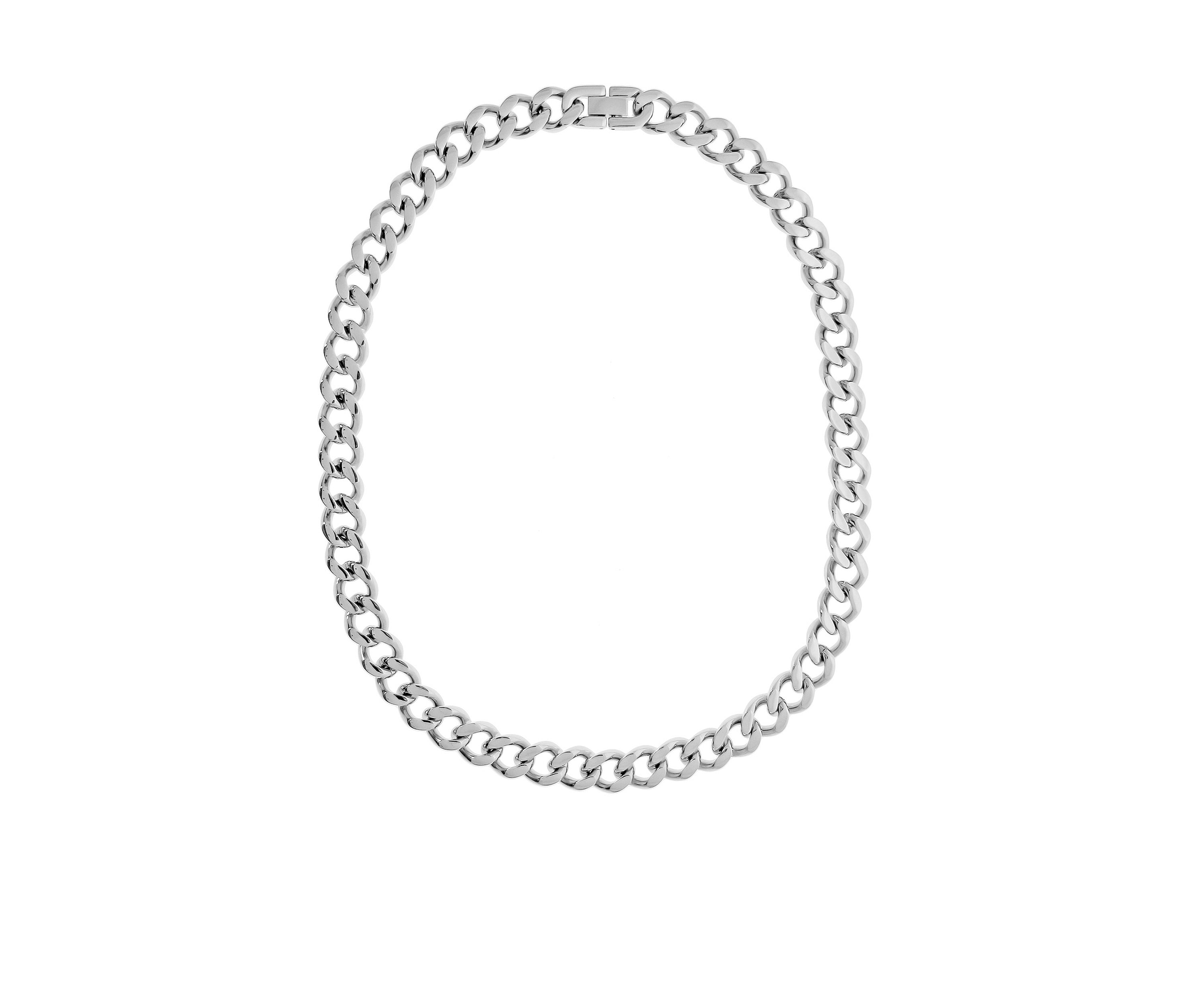Stainless Steel 11MM Curb Chain Necklace with Goldtone Ion Plating, 30" Length