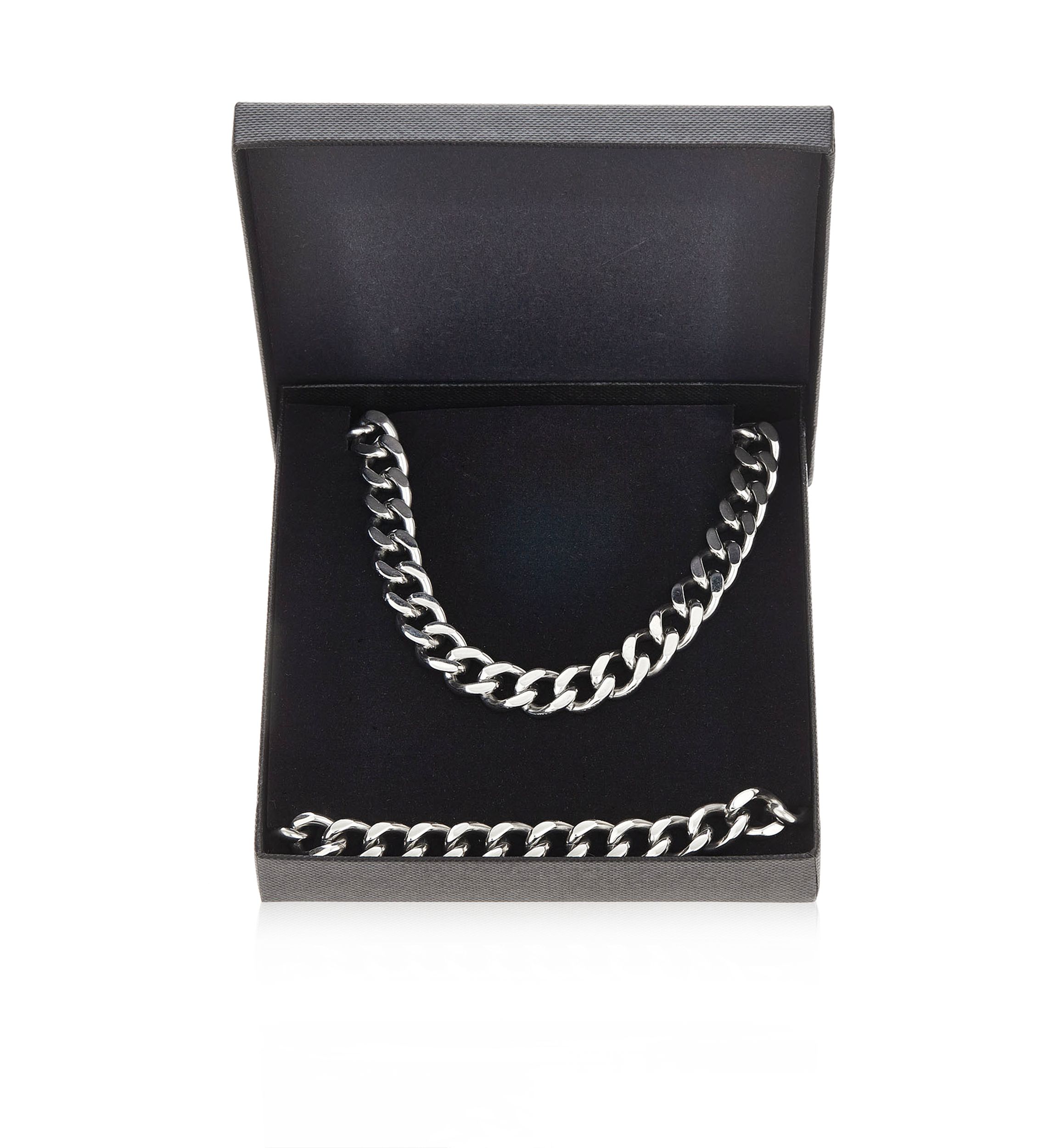 Mens Stainless Steel Necklace and Bracelet Set