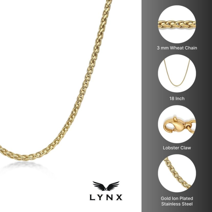 3MM Wheat Chain Necklace in Stainless Steel
