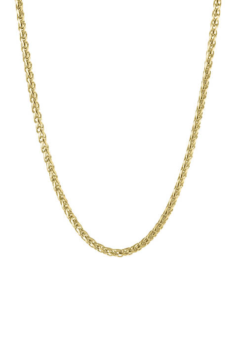 Stainless Whole Gold Ion Plated Wheat Chain Necklace 