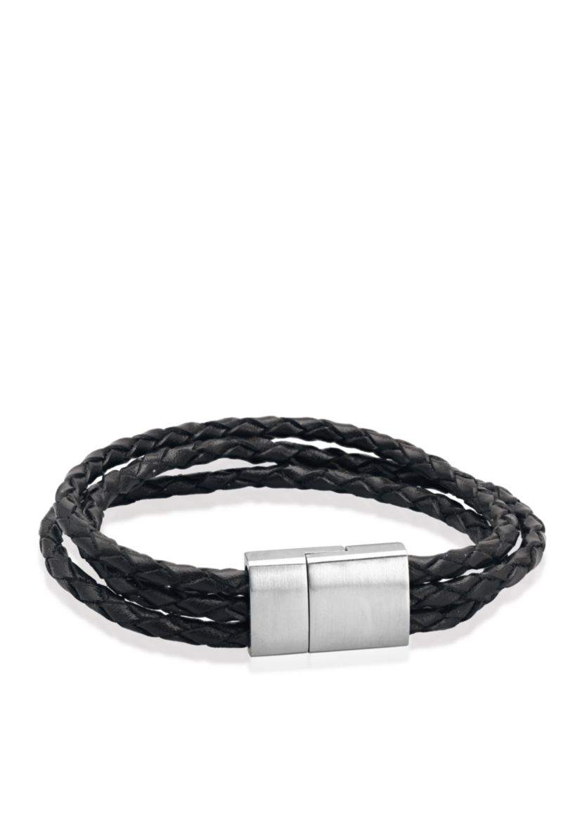 Mens Braided Leather Bracelet